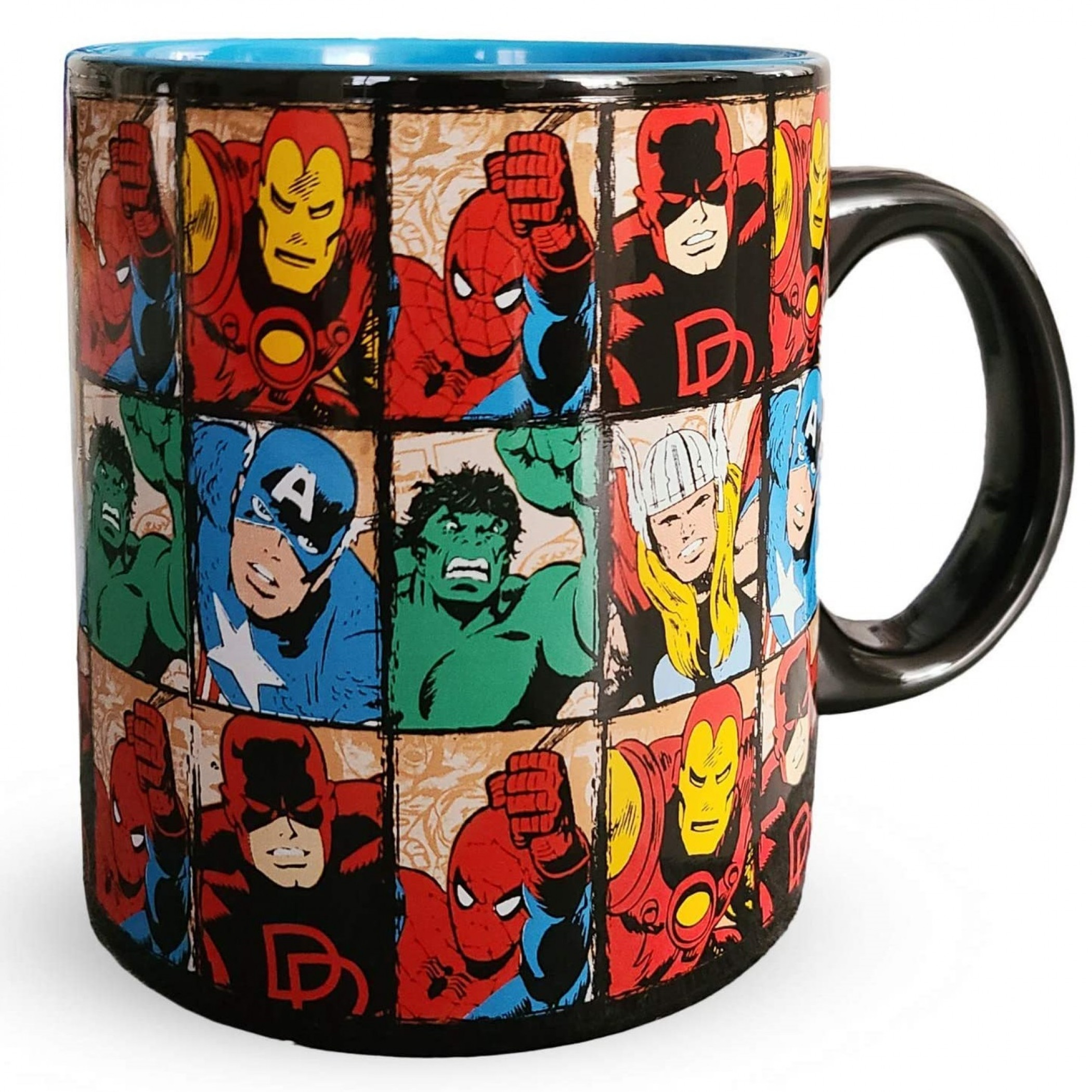 Marvel Comics Repeated Heroes Faces 20 Ounce Ceramic Mug, Multi-Color