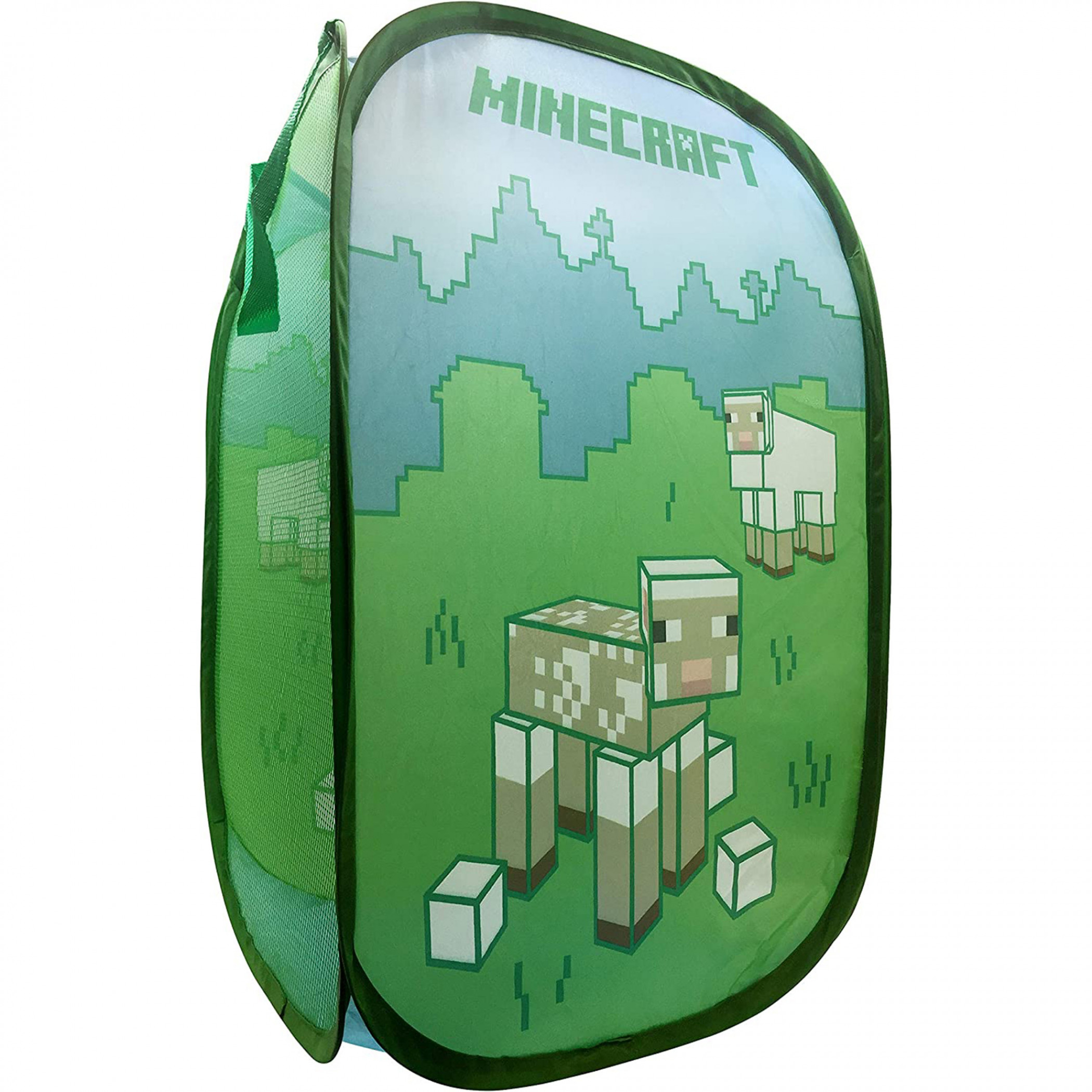 Minecraft Pop-Up Mesh Laundry Hamper, Green