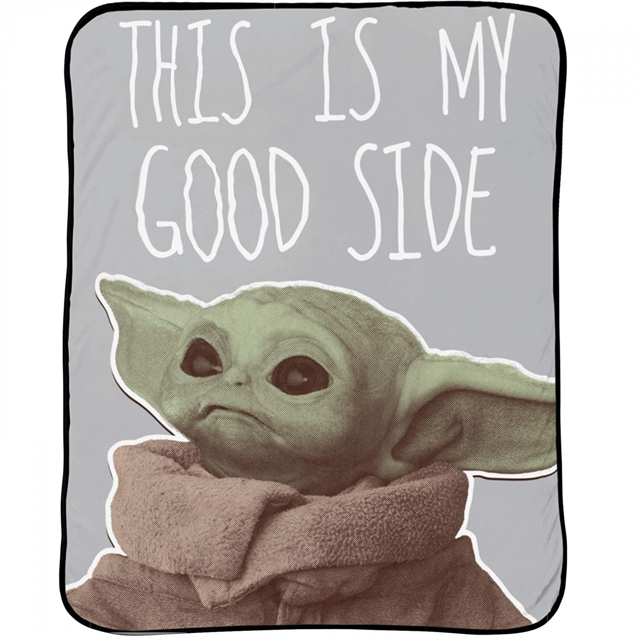 Star Wars The Mandalorian The Child My Good Side 46 x 60 Throw, Multi-Color