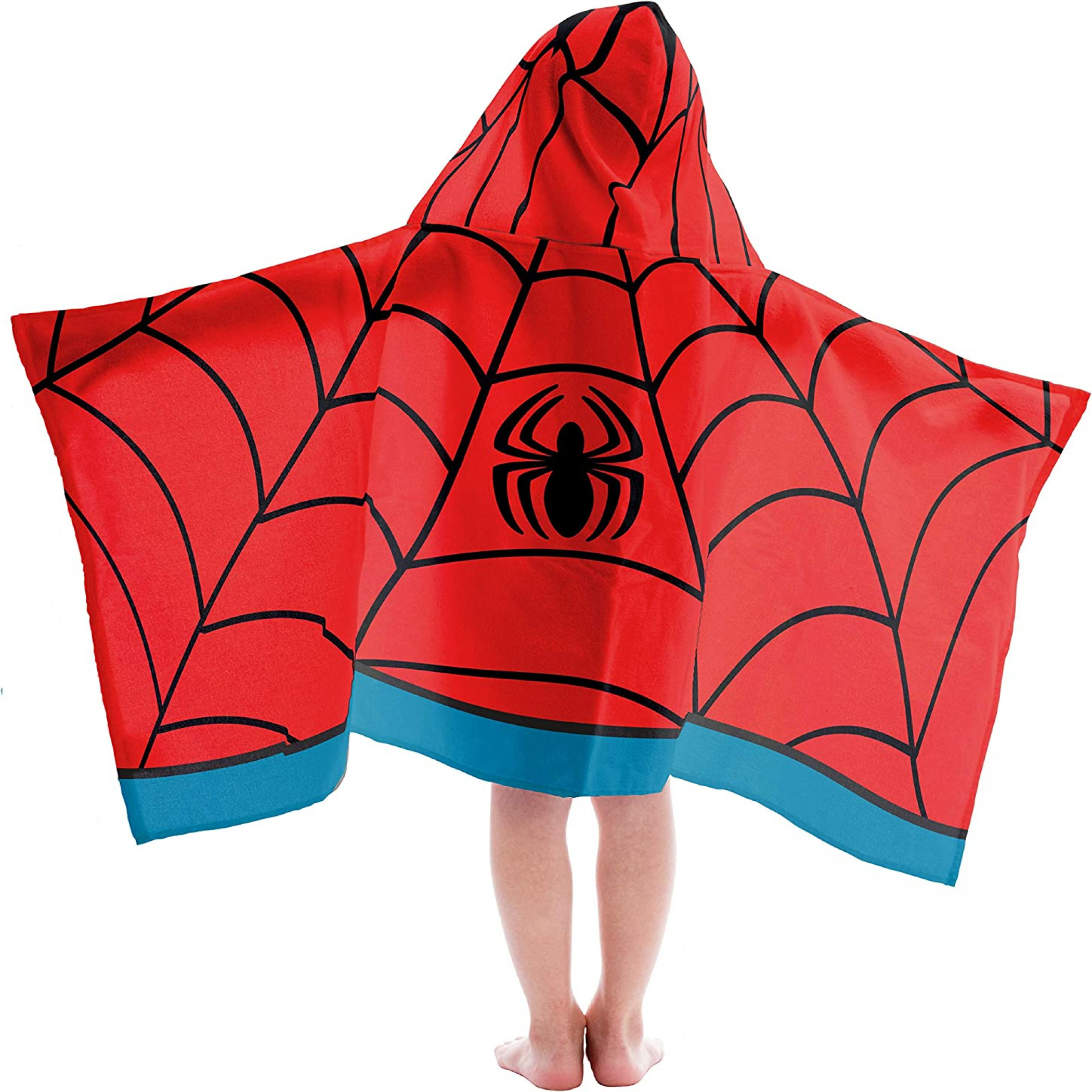 Spider-Man Suit Hooded Poncho Towel, Red