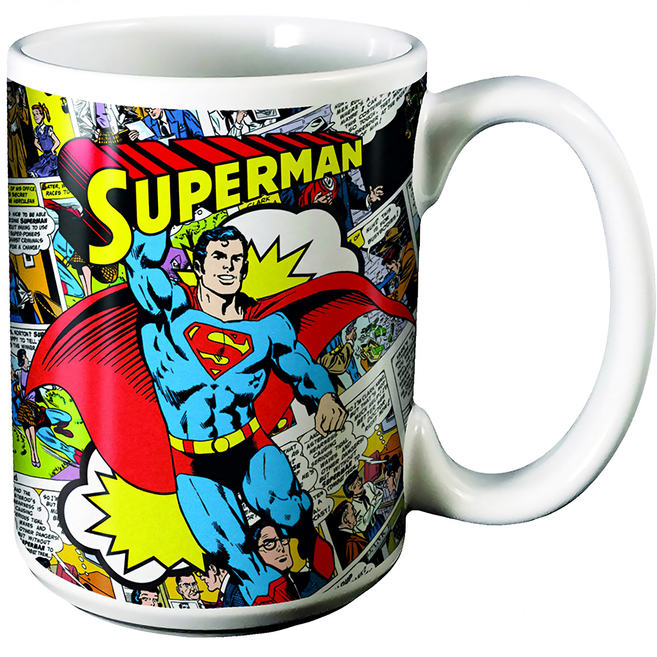 DC Comics Superman Classic Comic Panels 12oz Ceramic Mug, Multi-Color