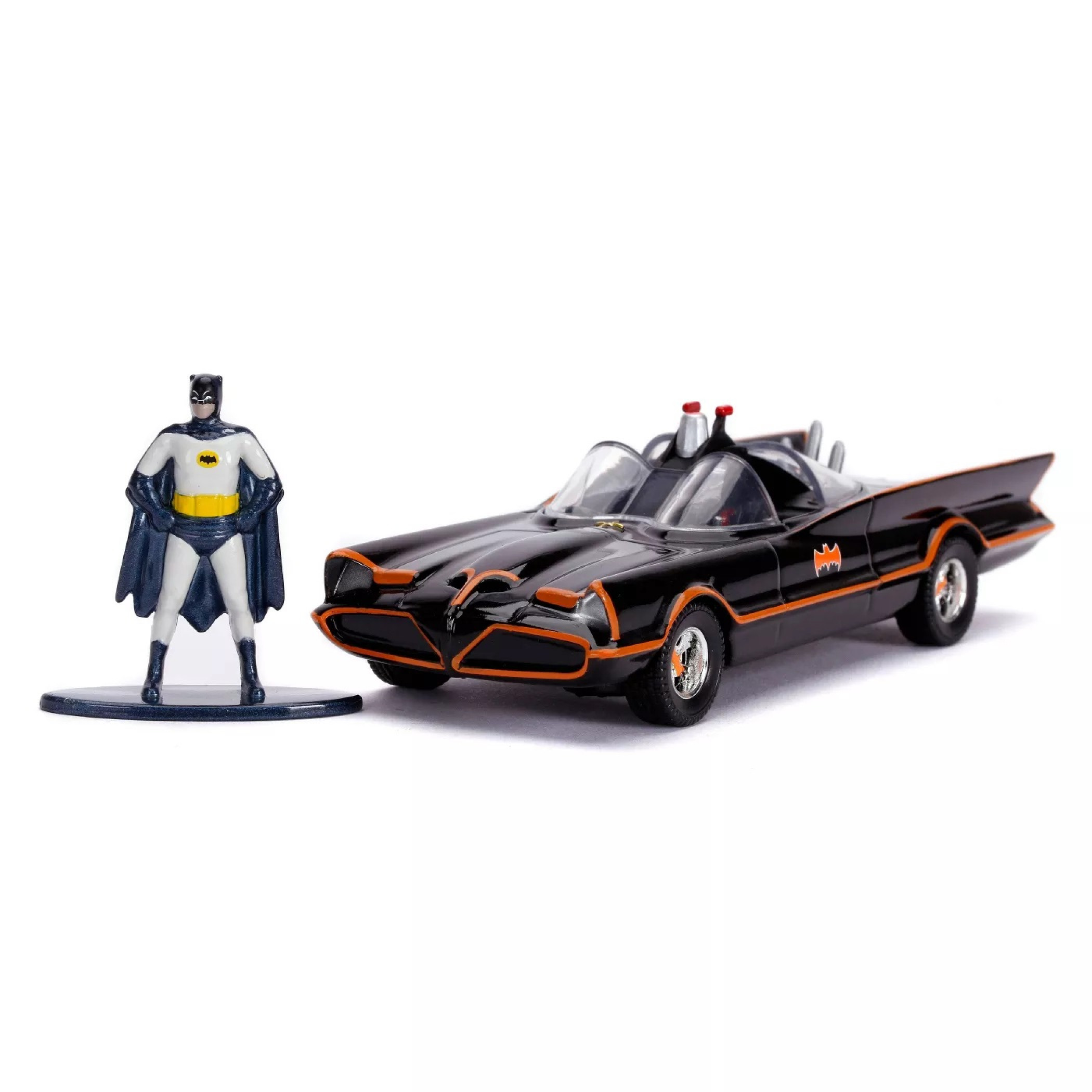 Batman 1966 Classic Batmobile & Figure 5' Diecast Metal Movie Car by Jada Toys, Multi-Color