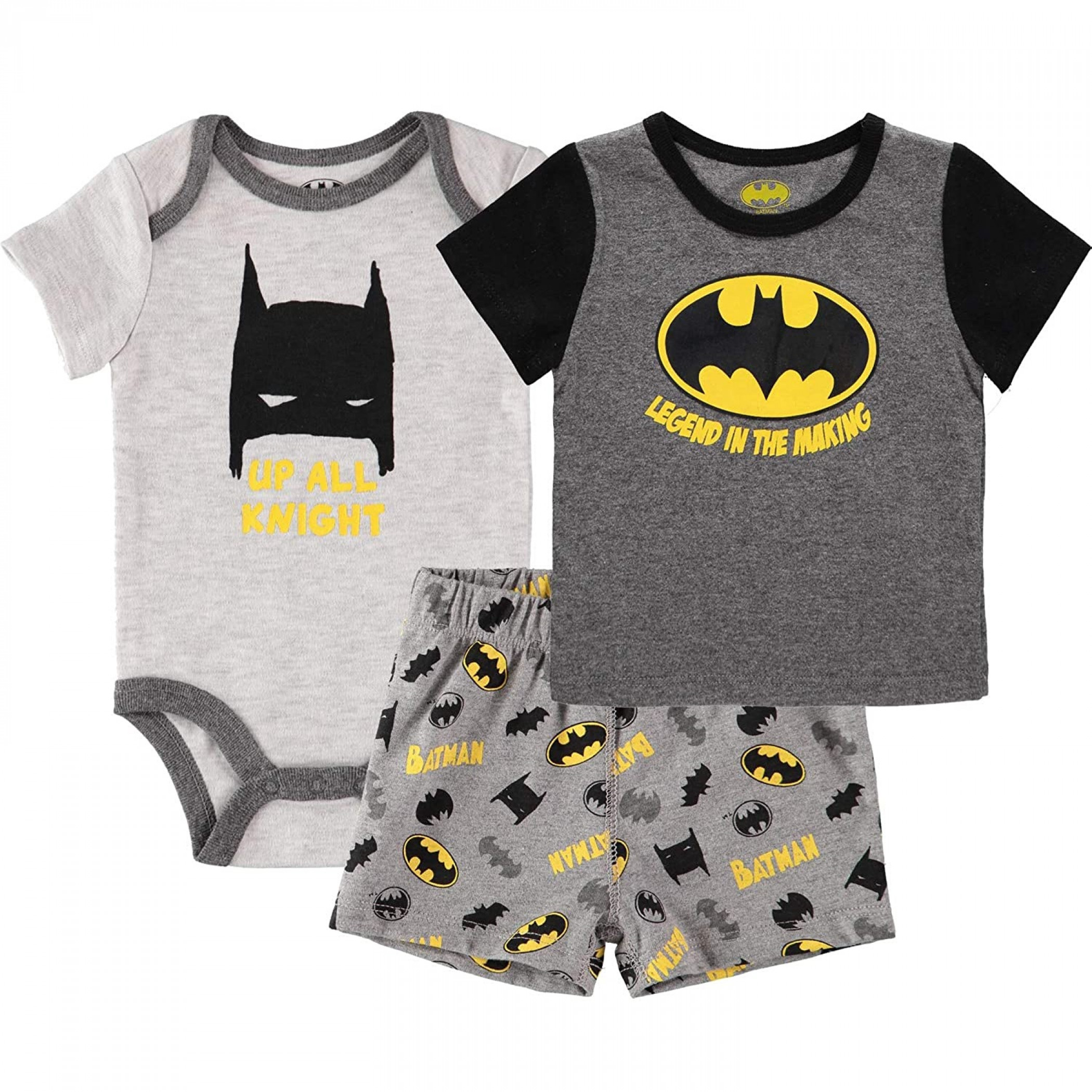 Batman Logo Sleepwear 3-Piece Set, Multi-Color