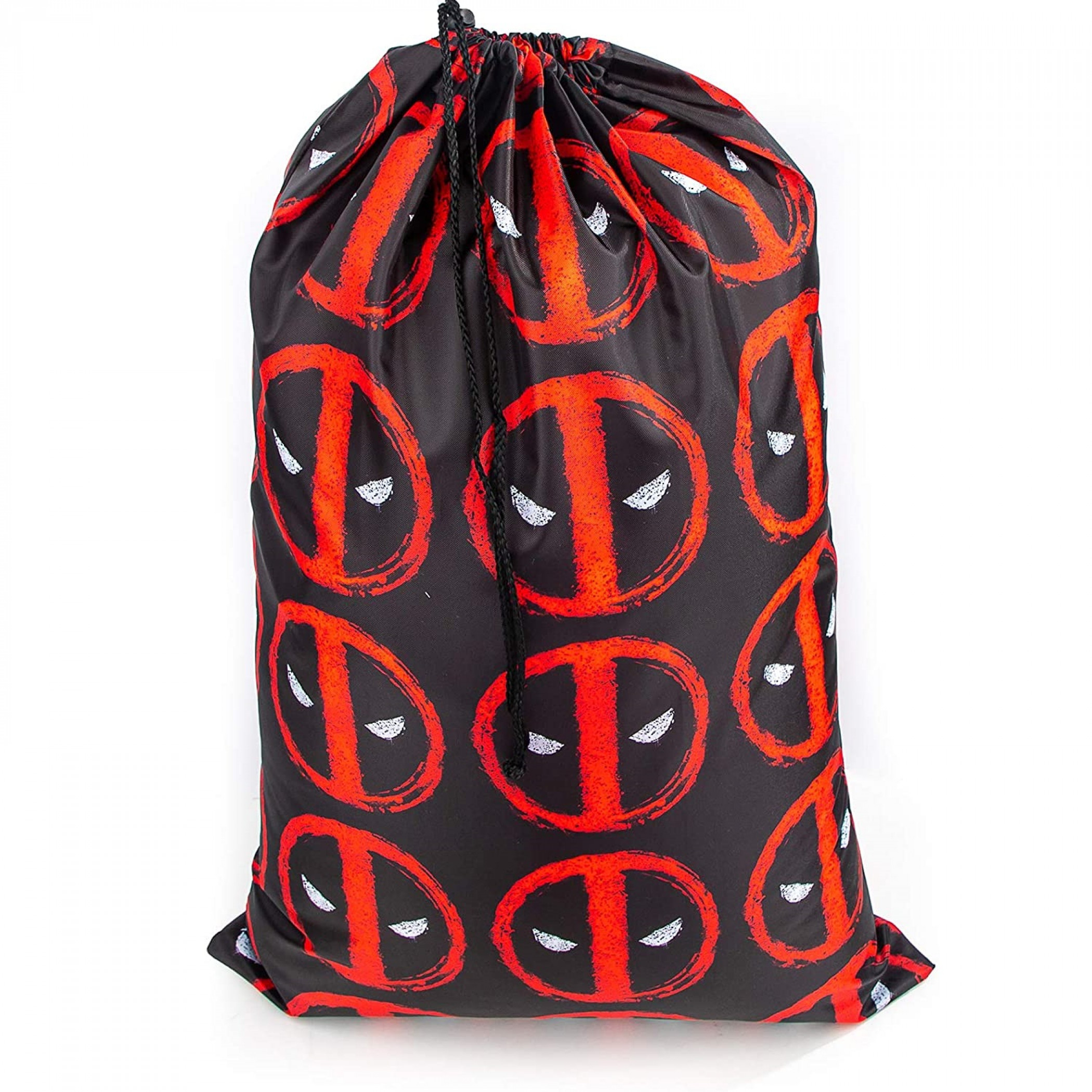 Deadpool Face Symbols Drawsting Laundry Bag, Multi-Color