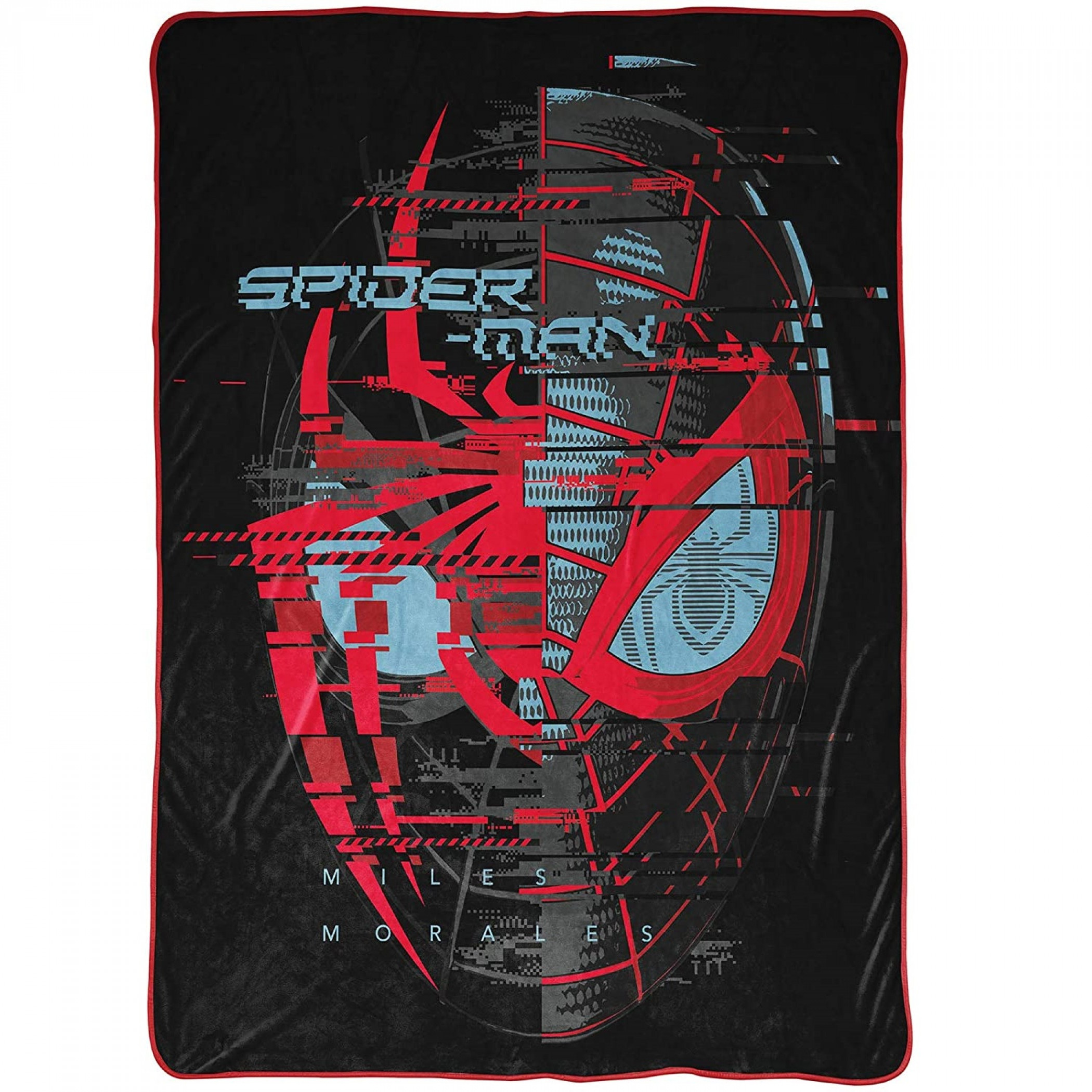 Spider-Man Miles Morales Symbol and Face 46 x 60 Throw Blanket, Multi-Color