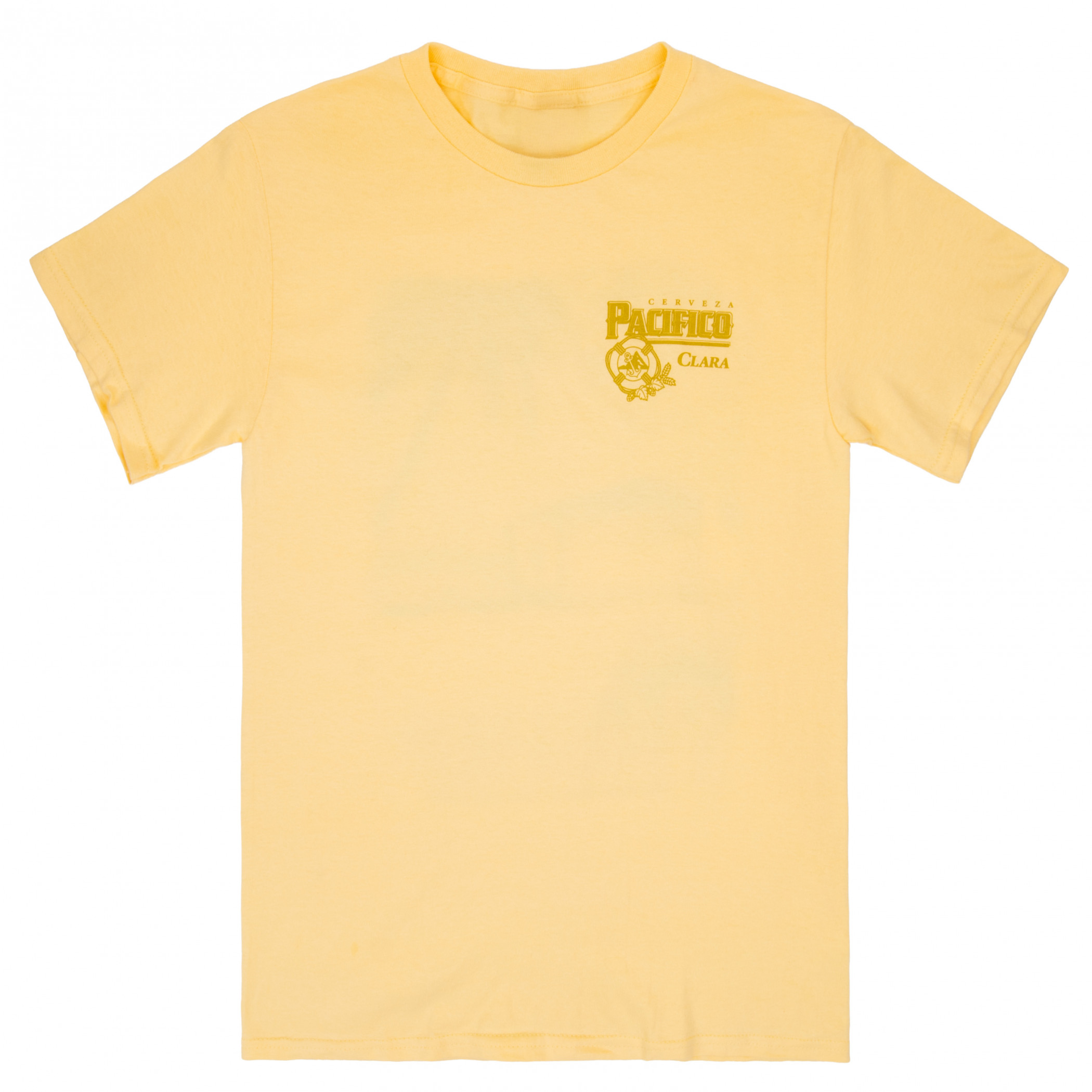 Pacifico Clara Beach Scene Front and Back Print T-Shirt