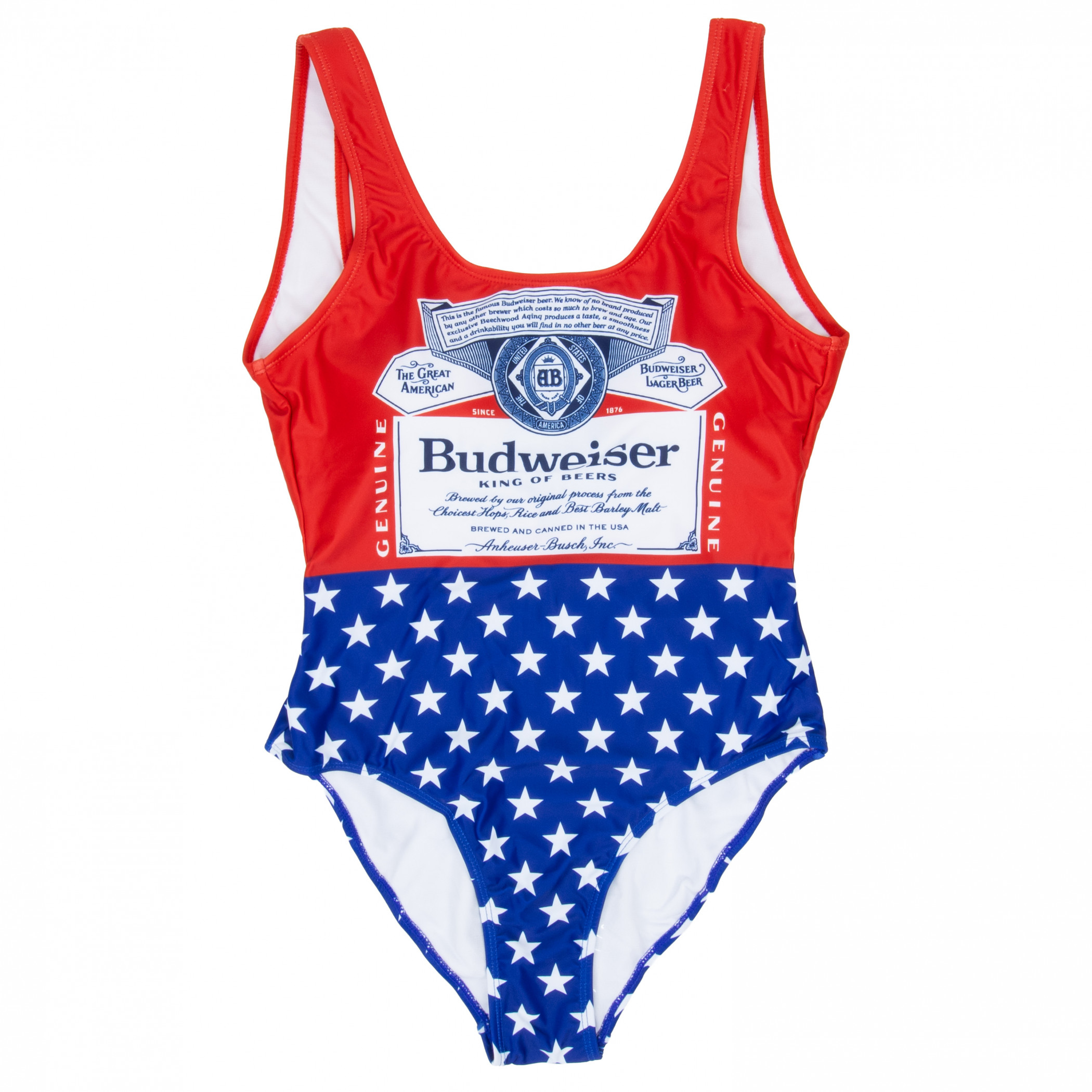 Budweiser Bottle Label and Stars Women's One-Piece Swimsuit