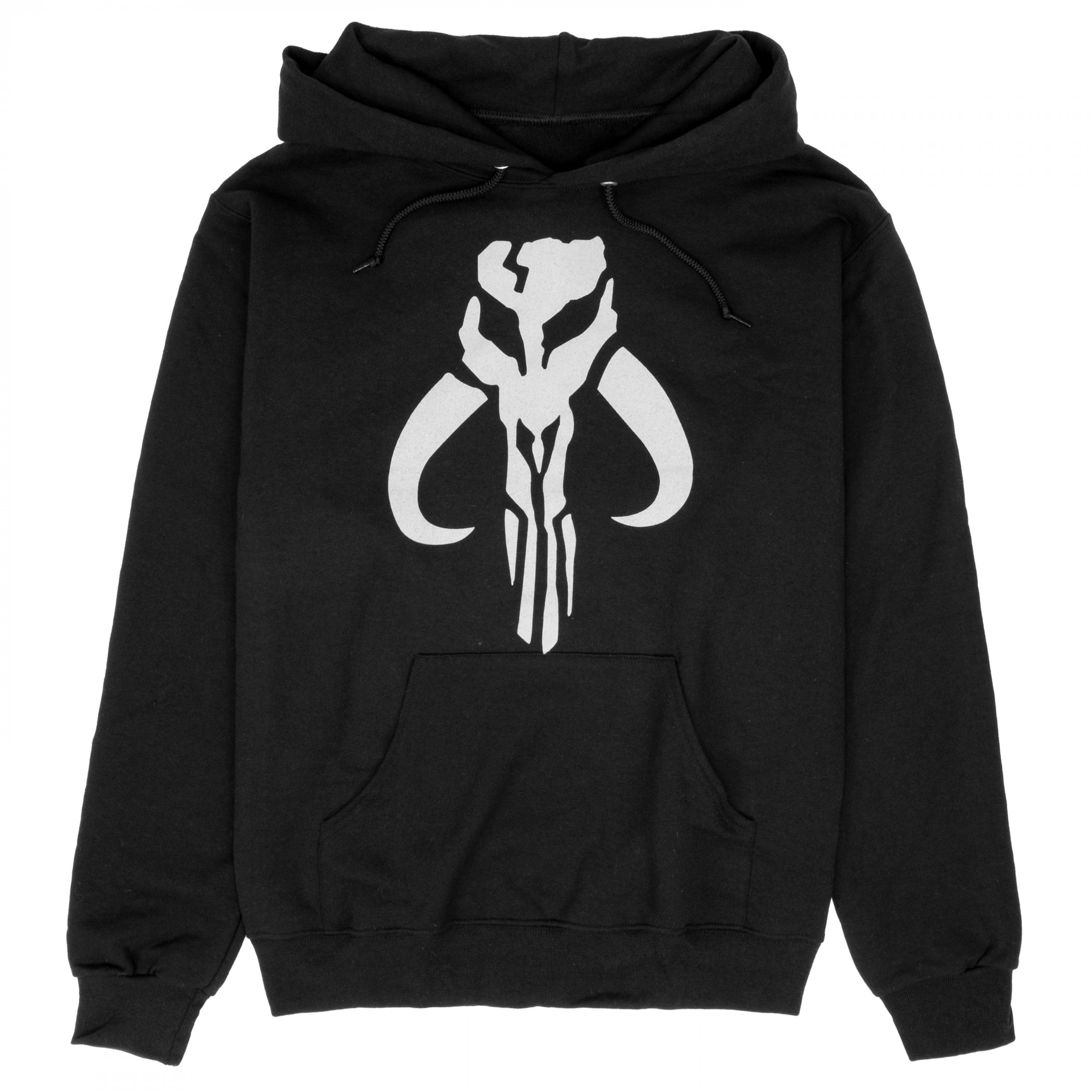 Star Wars The Mandalorian Mythosaur Logo Pull Over Hoodie, Black