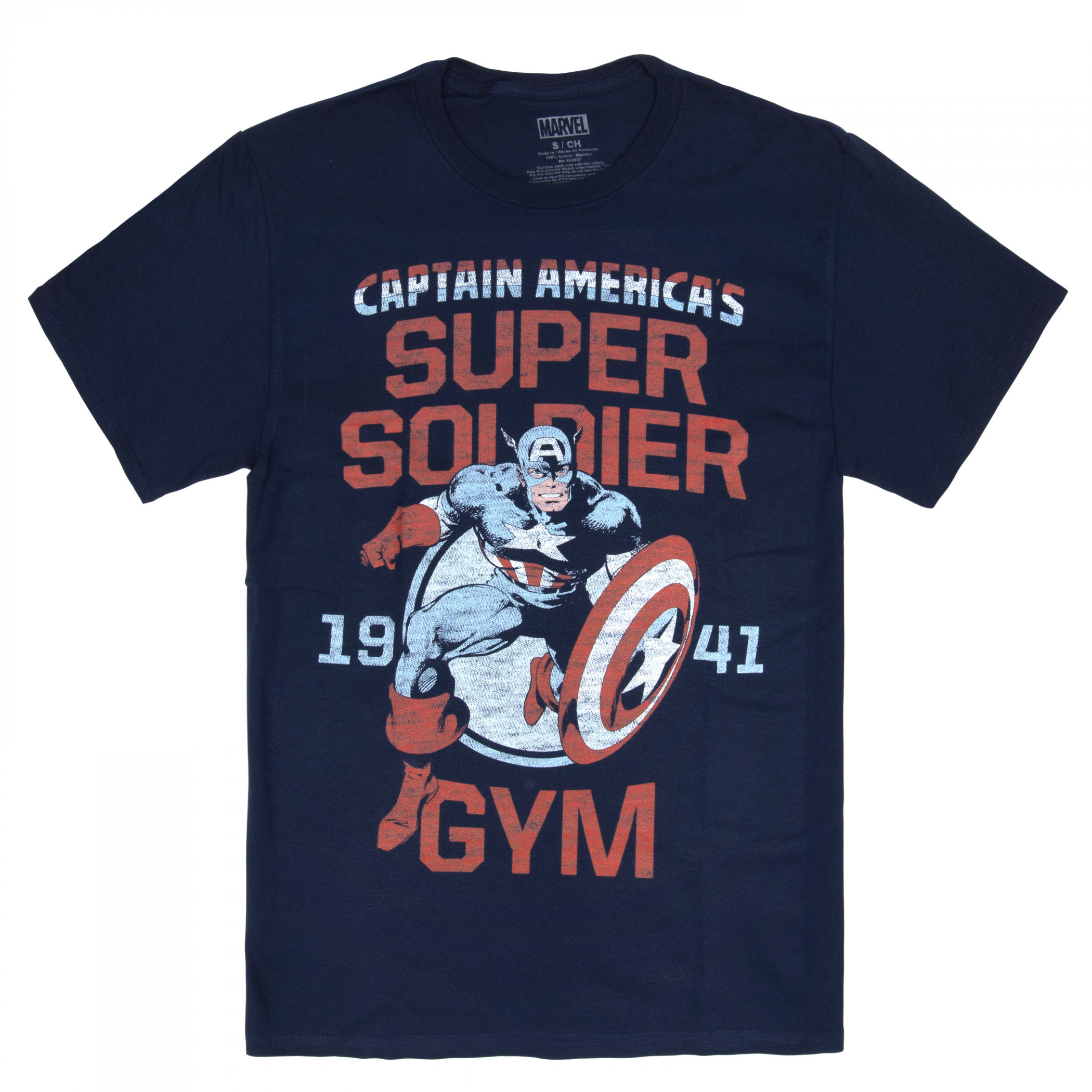 Marvel Captain America Super Soldier Gym Est. 1941 T-Shirt, Blue