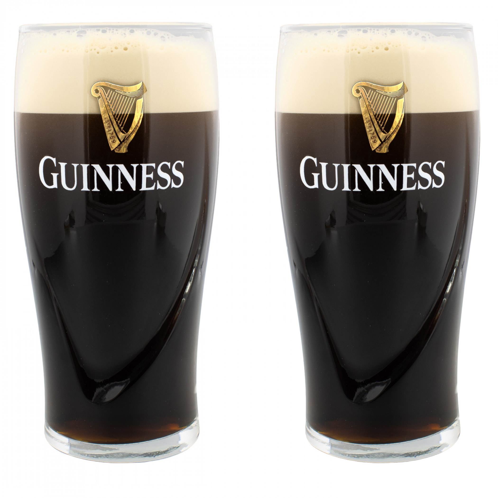 Guinness Harp Gravity 20oz Pint Glass 2-Pack