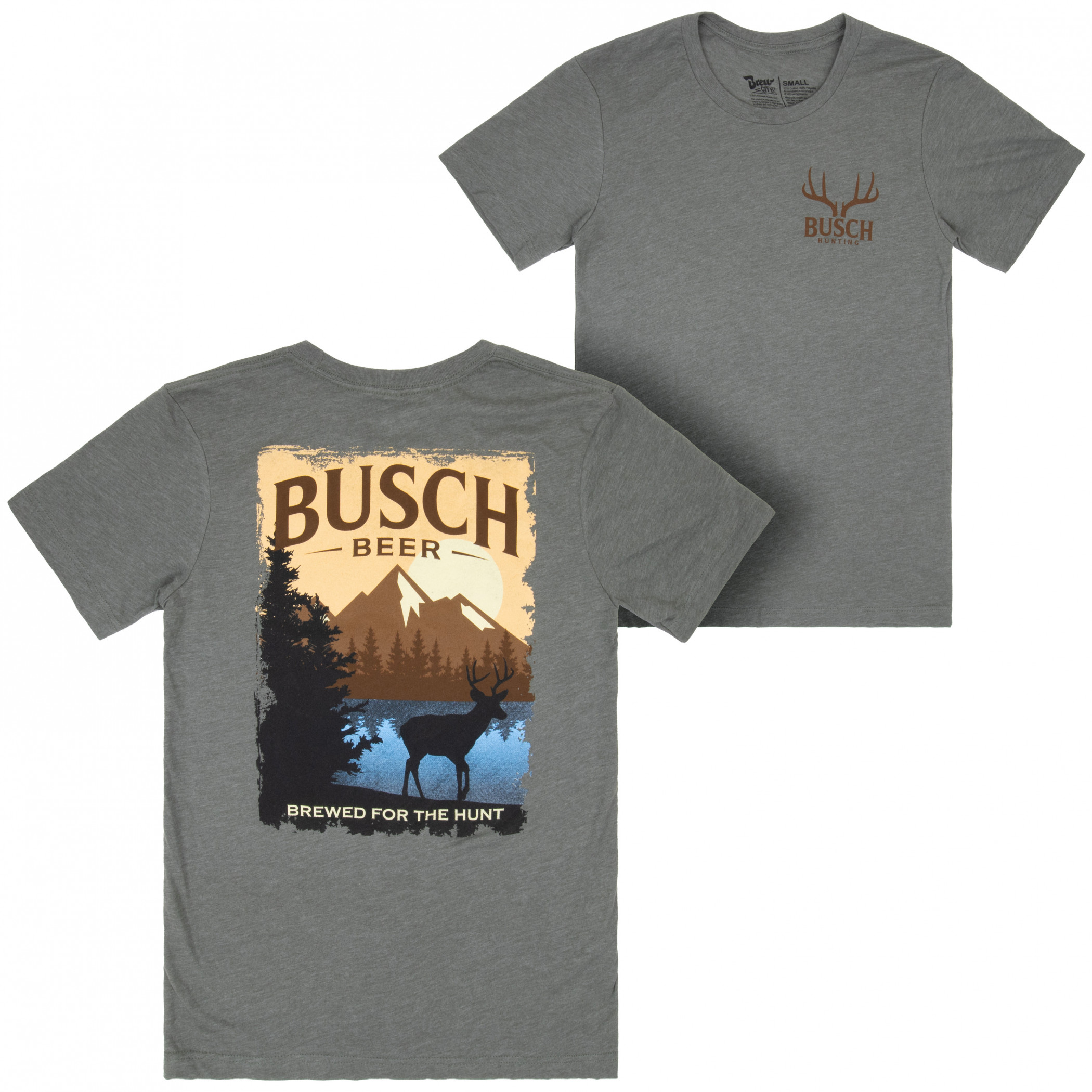 Busch Beer Brewed For The Hunt Front and Back Print T-Shirt