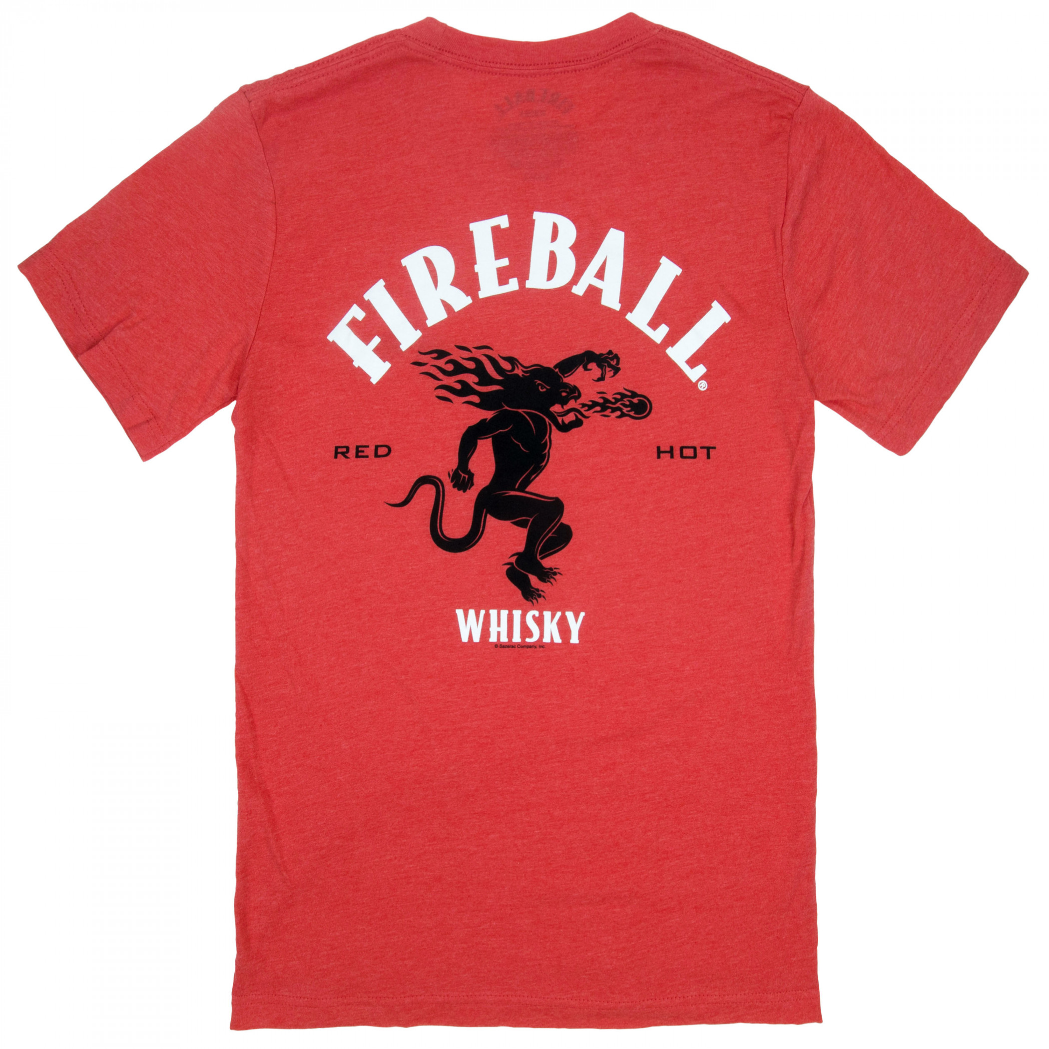 Fireball Whiskey Red Hot Logo Front and Back Print T-Shirt