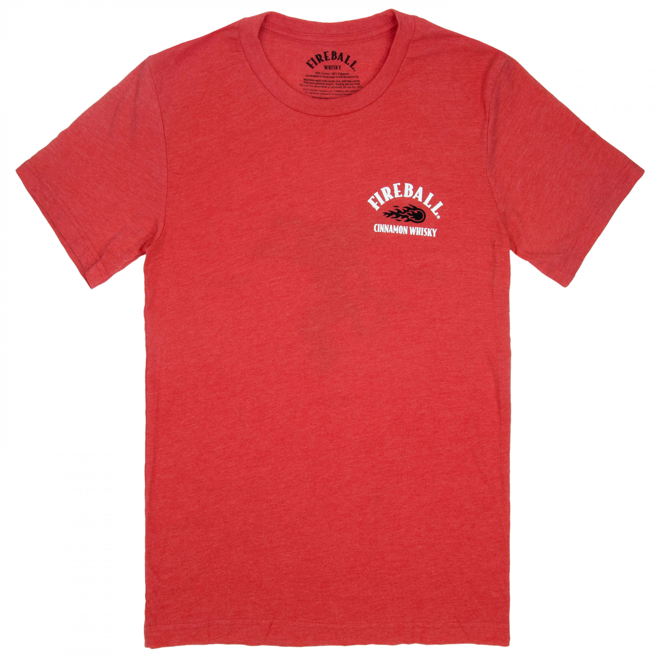 Fireball Whiskey Red Hot Logo Front and Back Print T-Shirt