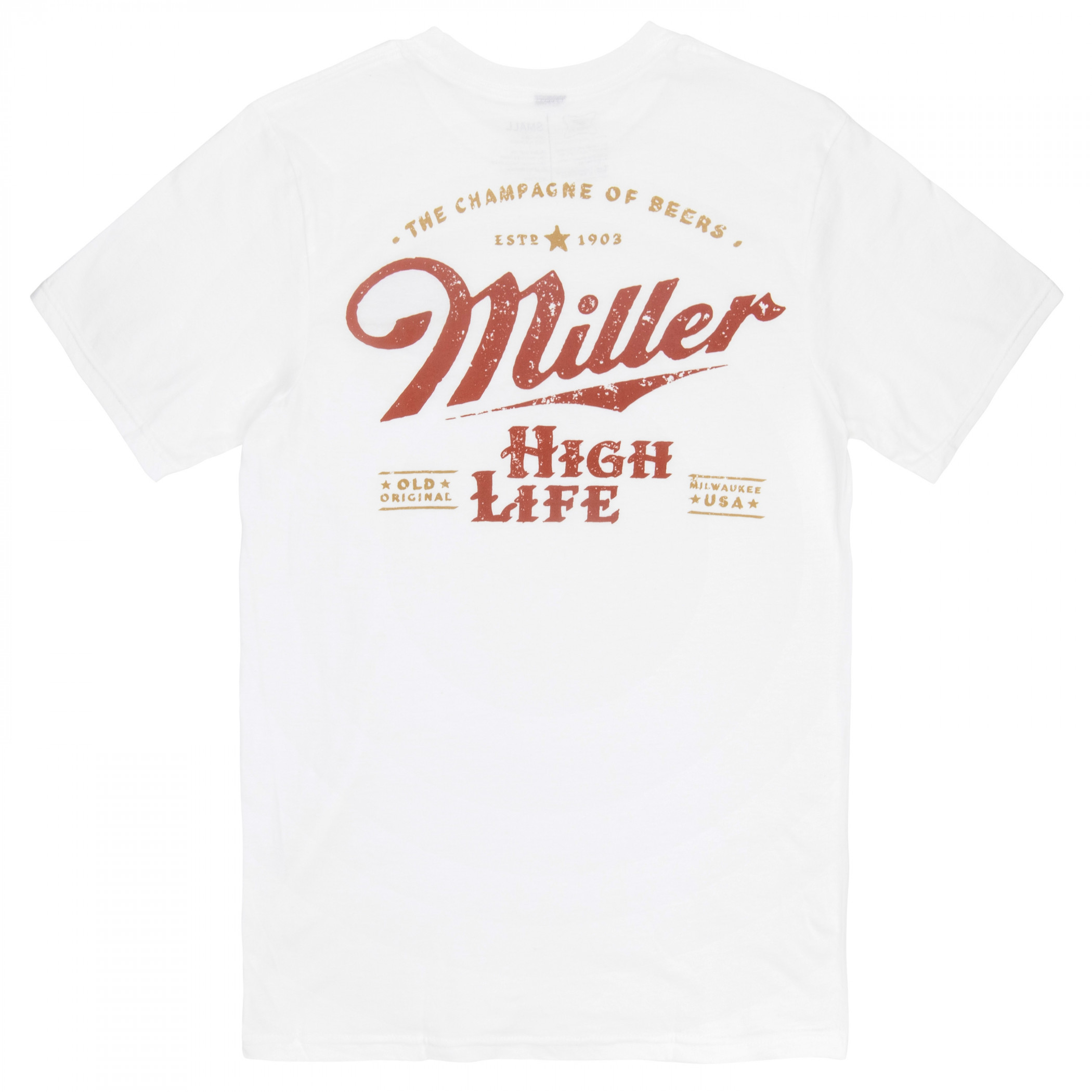 Miller High Life Champagne of Beers Crest Front and Back Print T-Shirt