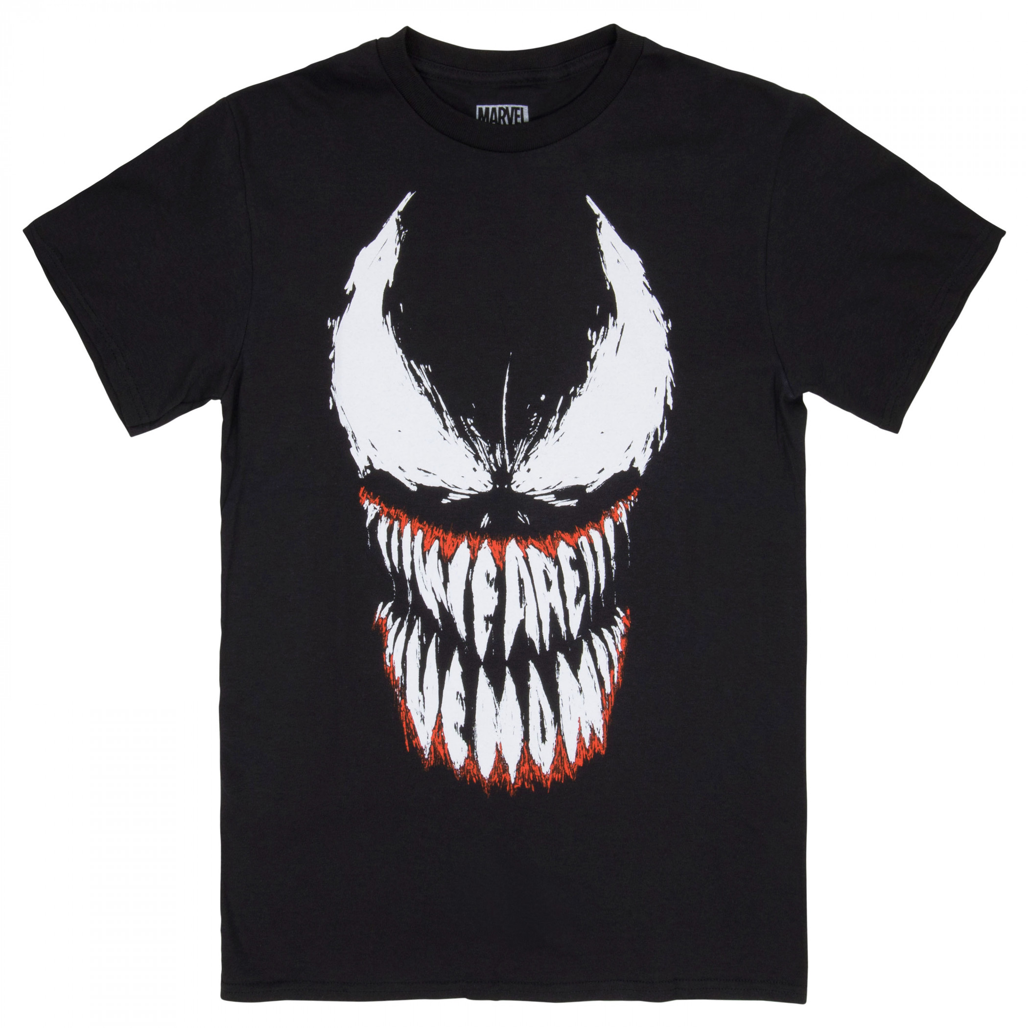 Venom Face With We Are Venom Teeth T-Shirt, Black
