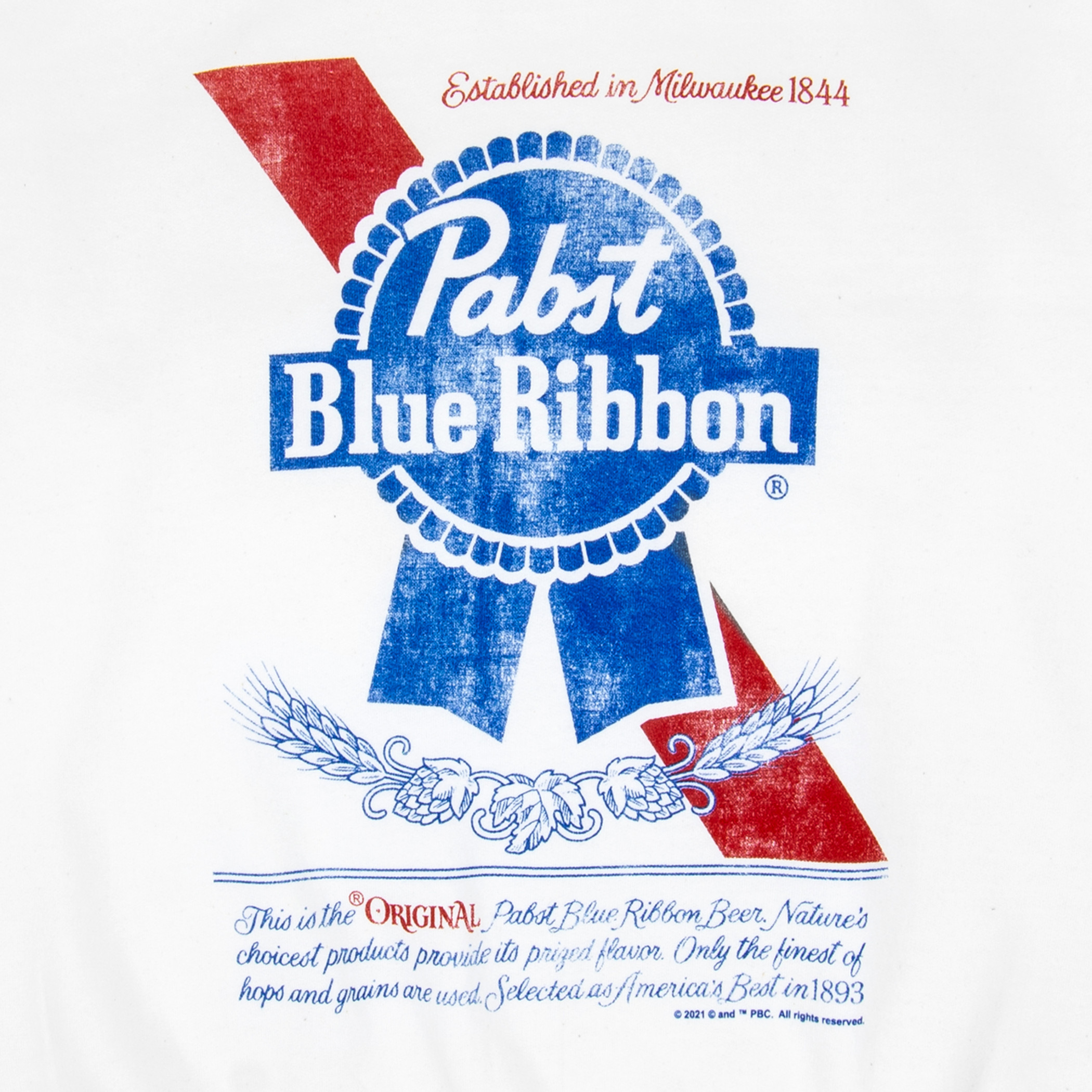 Pabst Blue Ribbon Beer Can Label Crew Sweatshirt