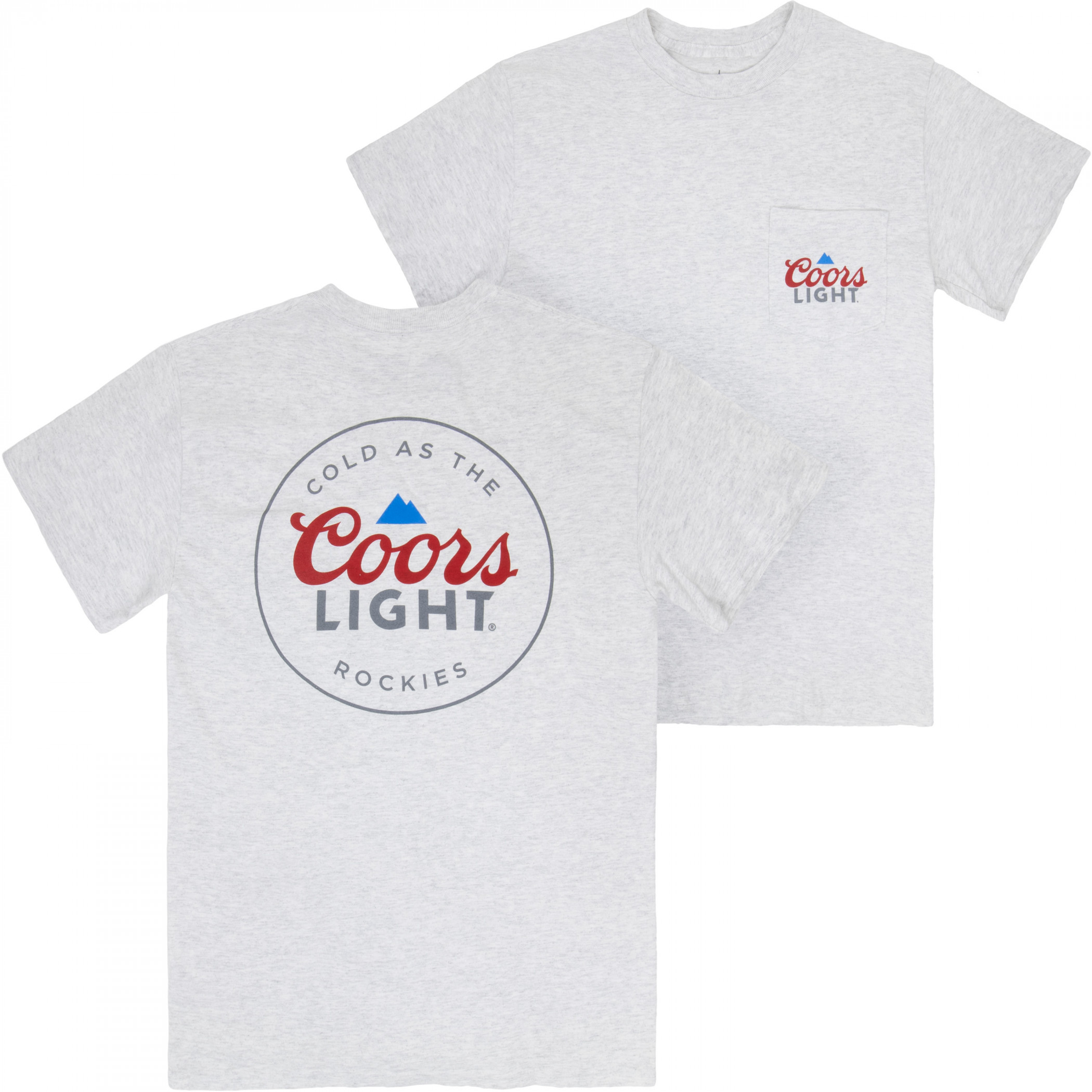 Coors Light Mountain Pocket Logo with Rear Logo Print Grey T-Shirt