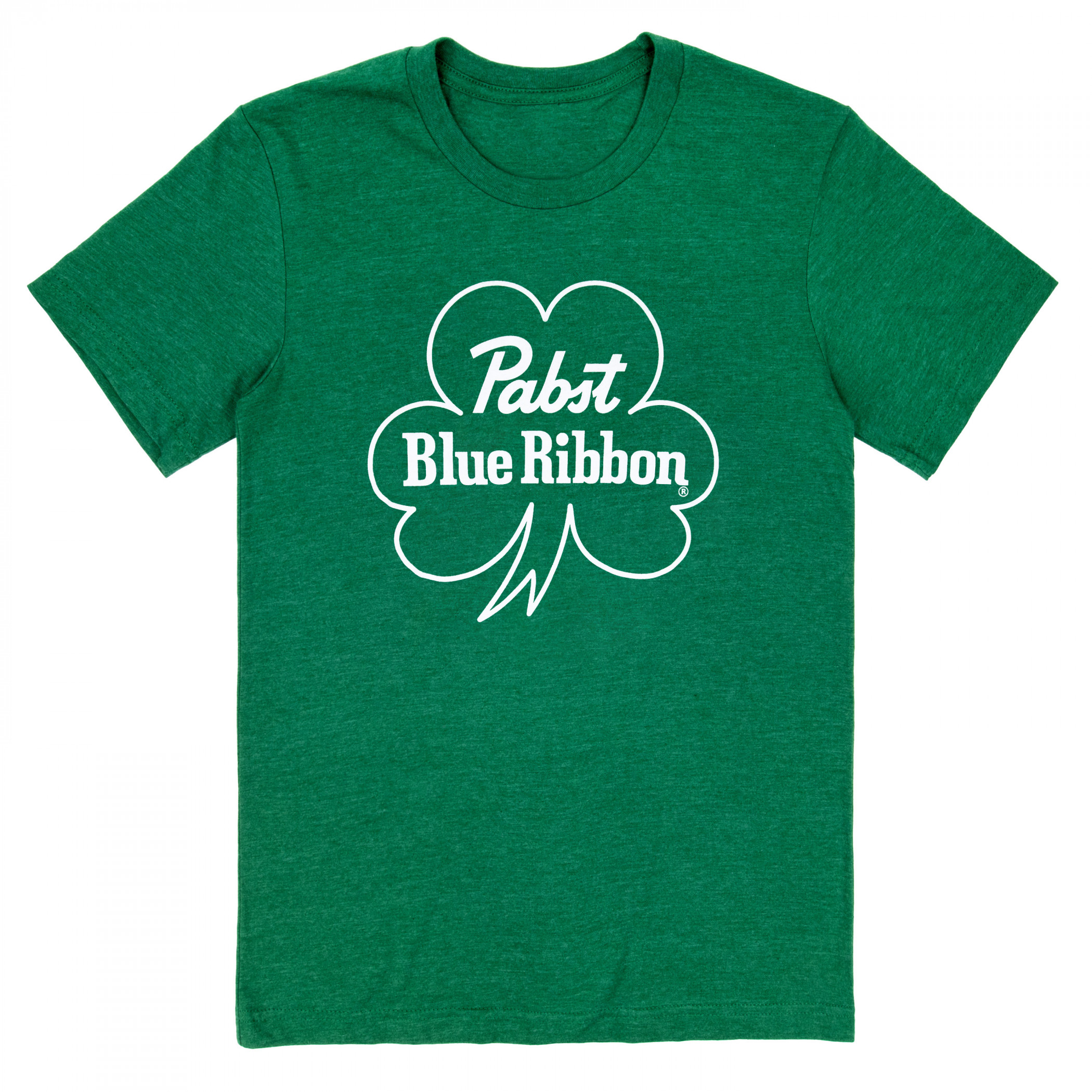 Pabst Blue Ribbon Text Logo with Shamrock Saint Patrick's Day T-Shirt