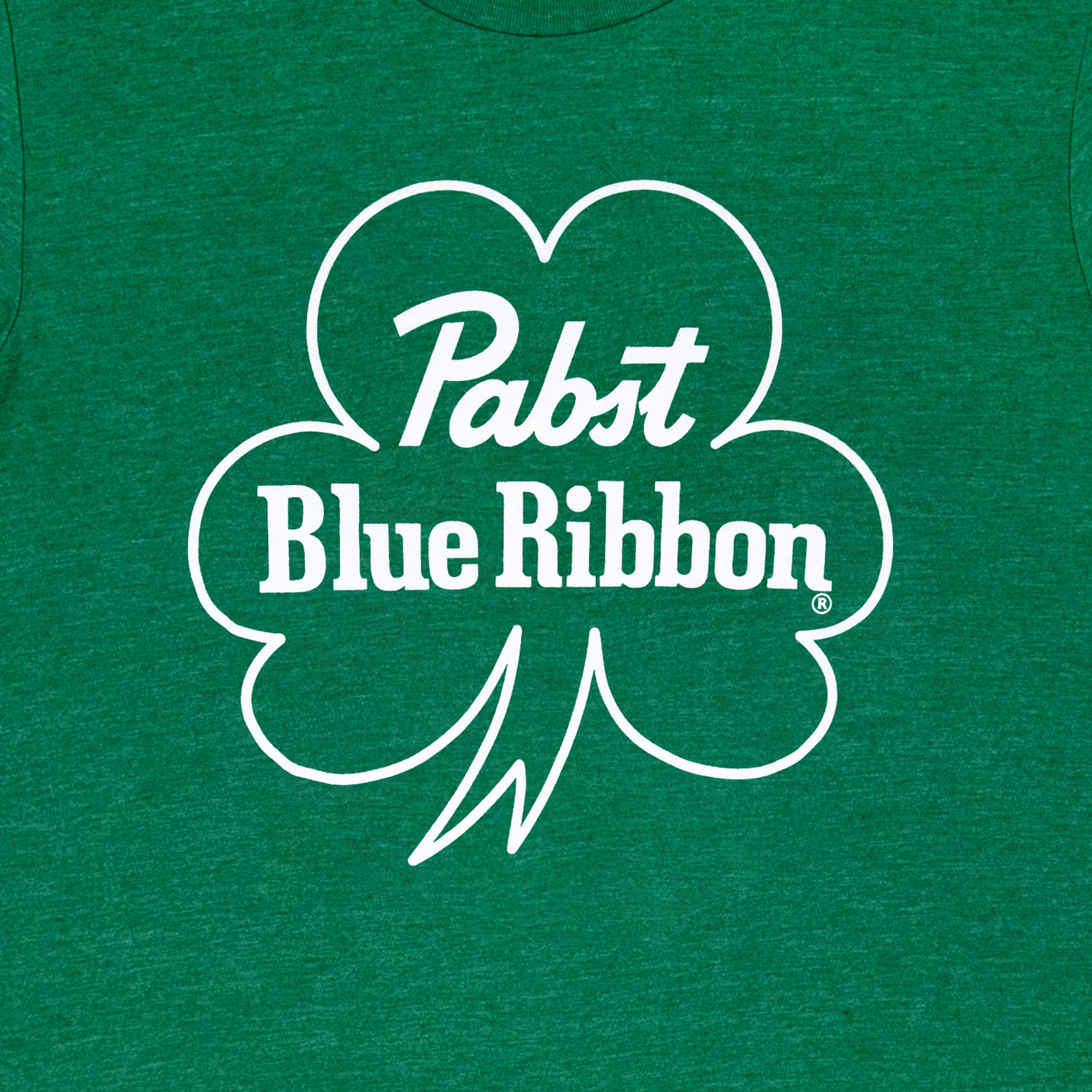 Pabst Blue Ribbon Text Logo with Shamrock Saint Patrick's Day T-Shirt
