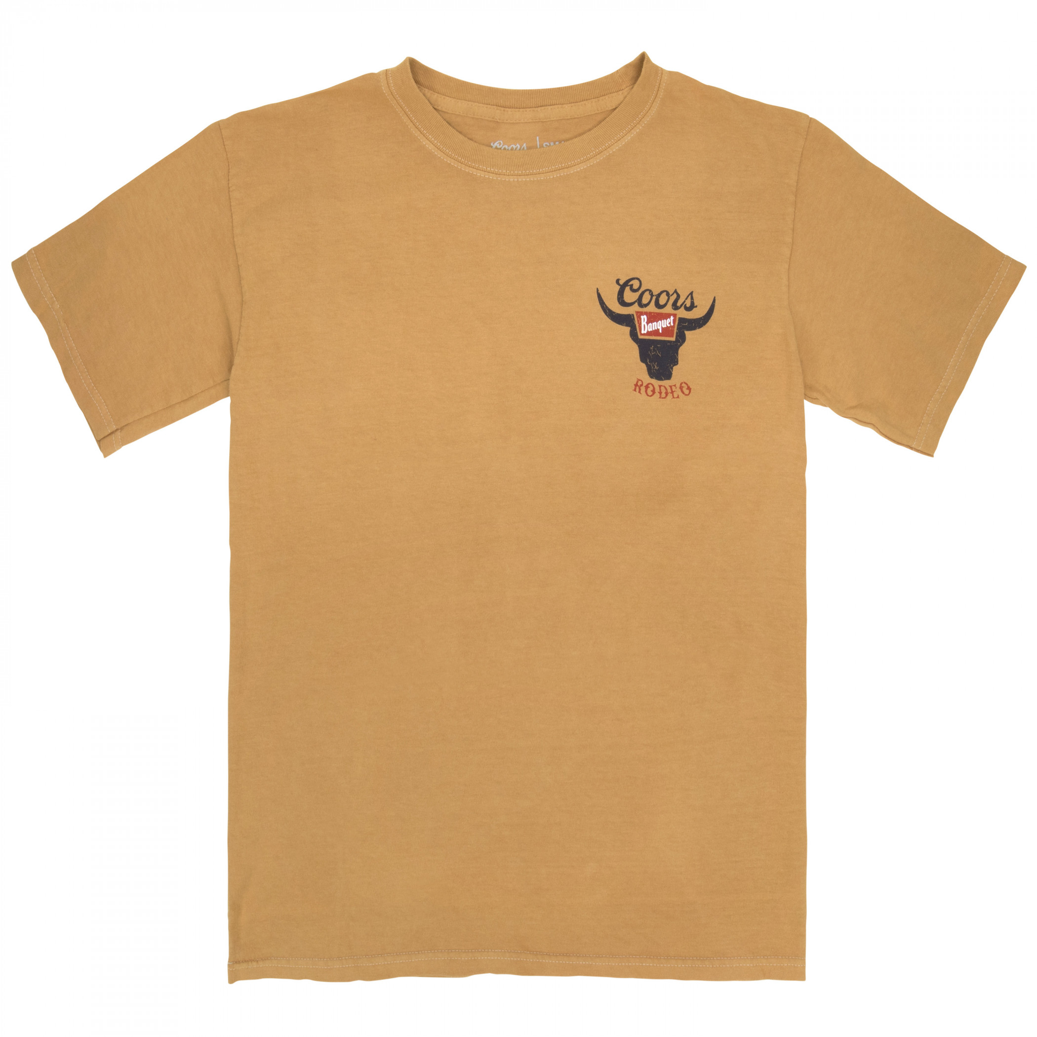Coors Banquet Rodeo Logo Distressed Front and Back Print T-Shirt