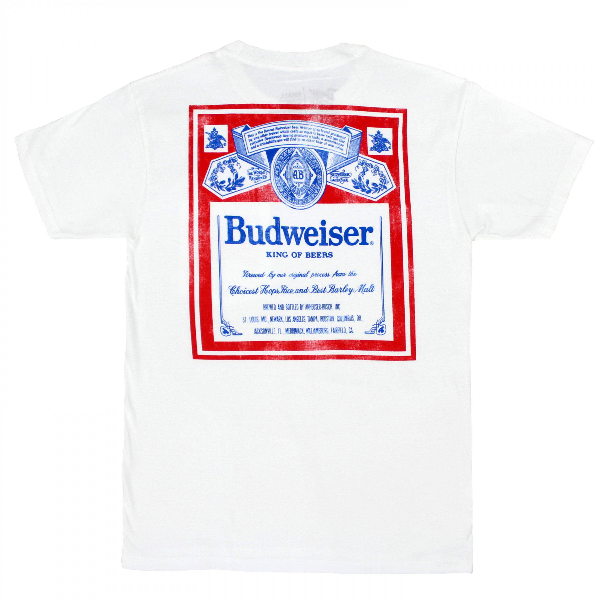 Budweiser Vintage Label Front and Back Pocket T-Shirt