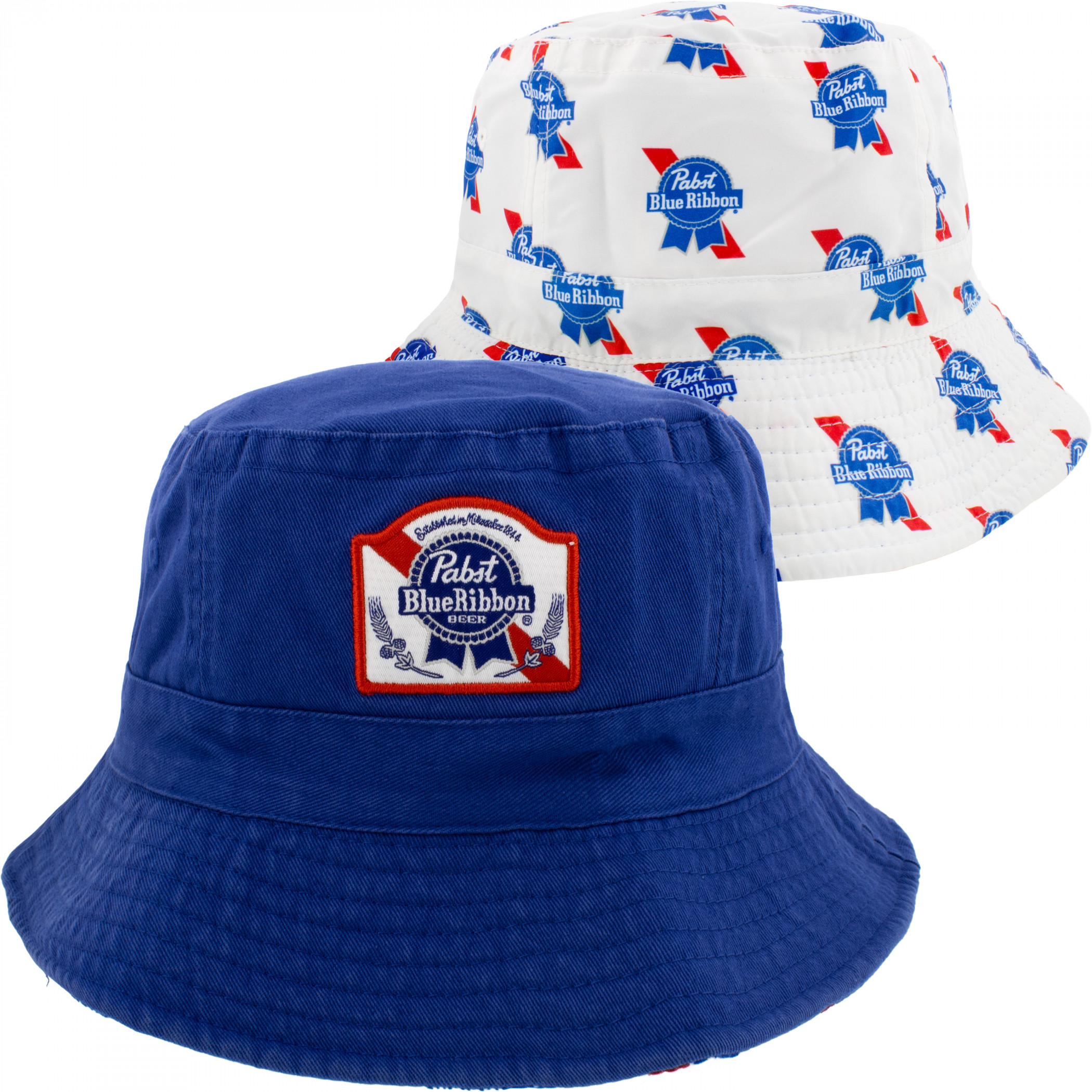 Pabst Blue Ribbon Logo Reversible Bucket Hat