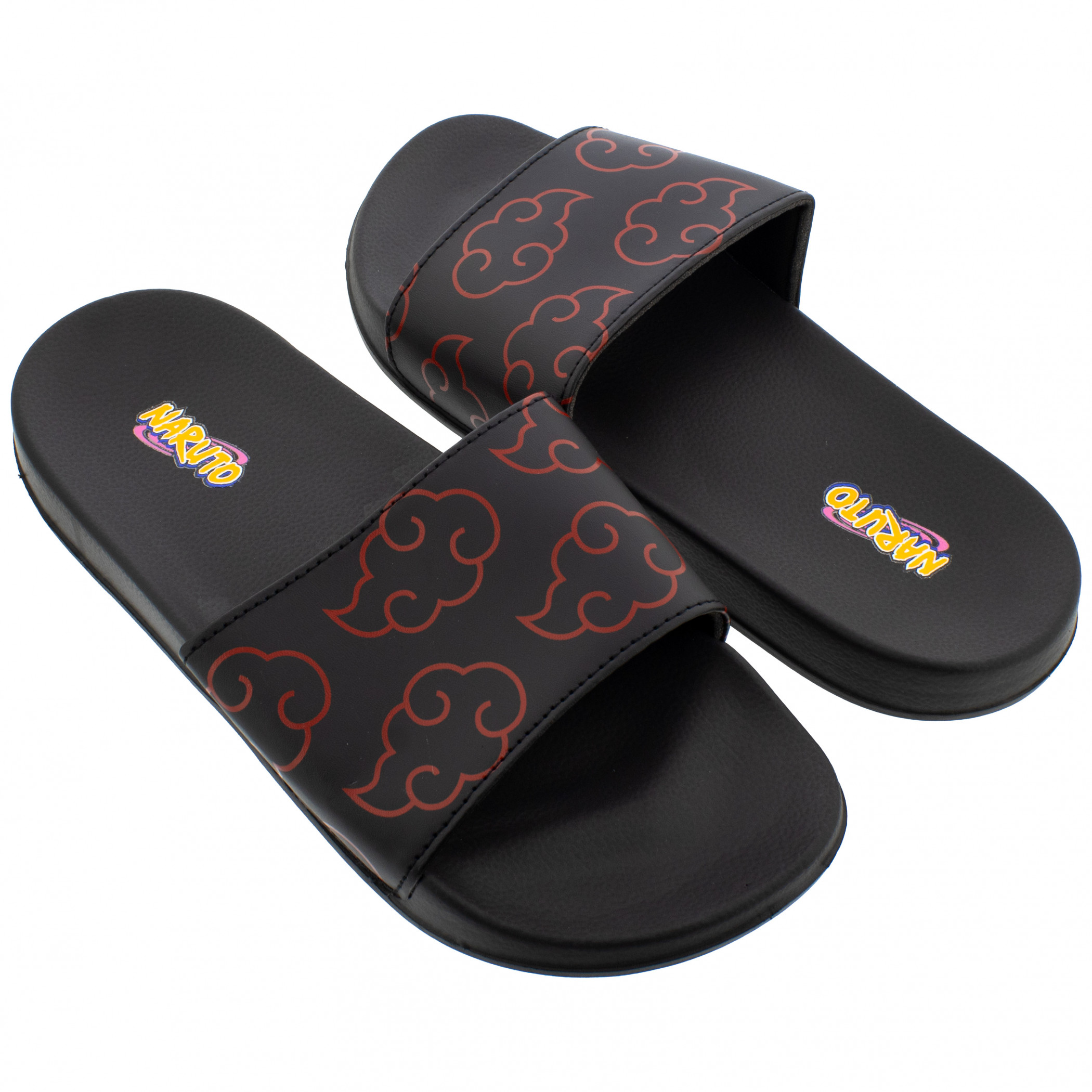 Naruto Akatsuki Soccer Slides Flip Flop Adult Sandals, Black