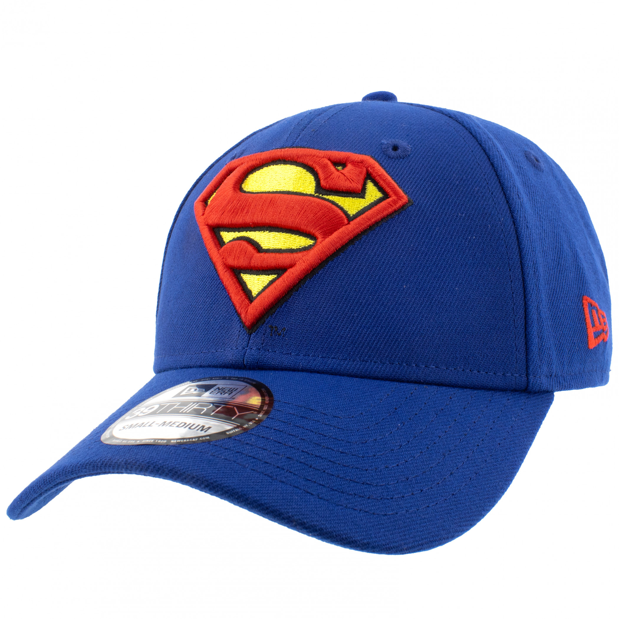 Superman Classic Emblem New Era 39Thirty Fitted Hat, Blue