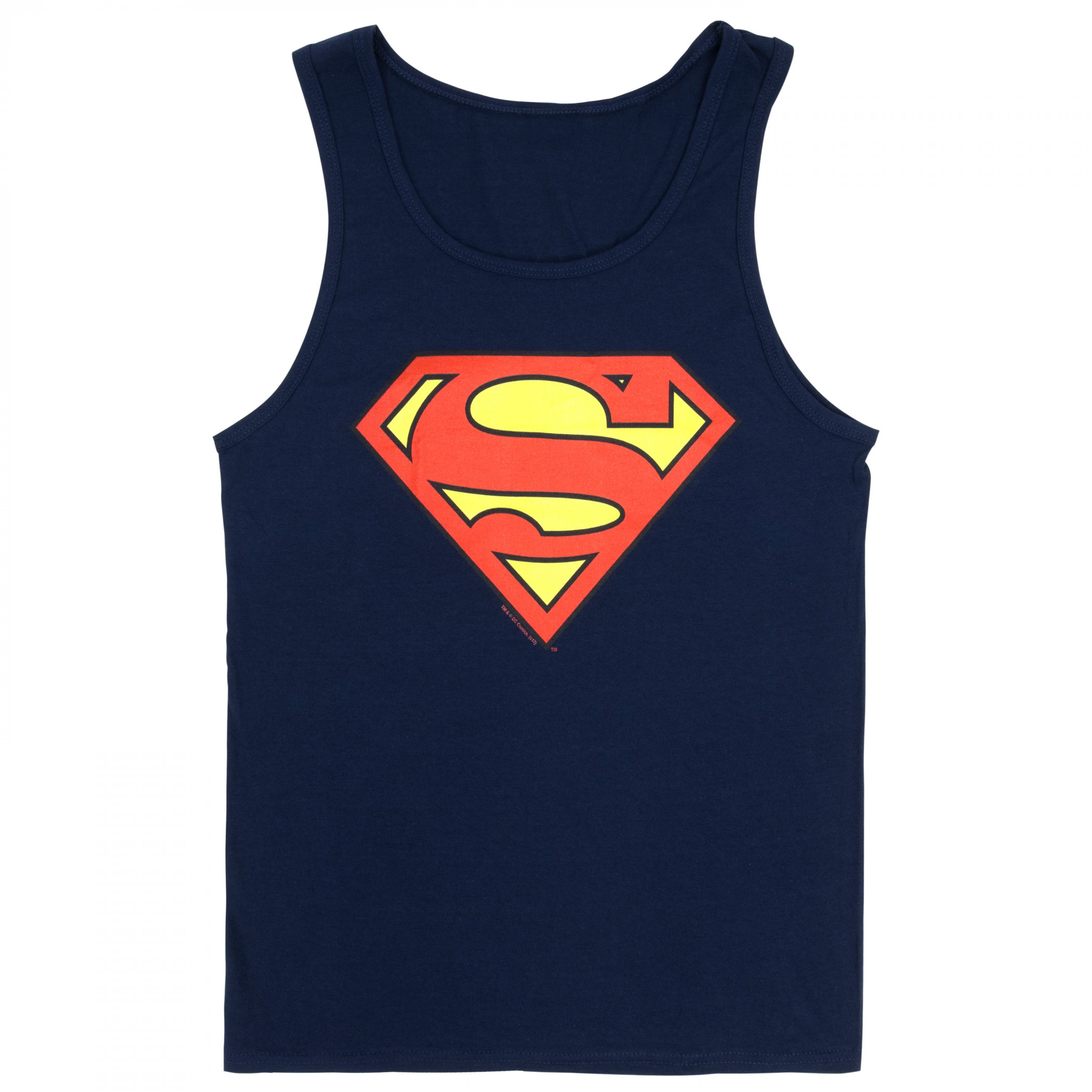 Superman Symbol Navy Blue Men's Tank Top, Blue