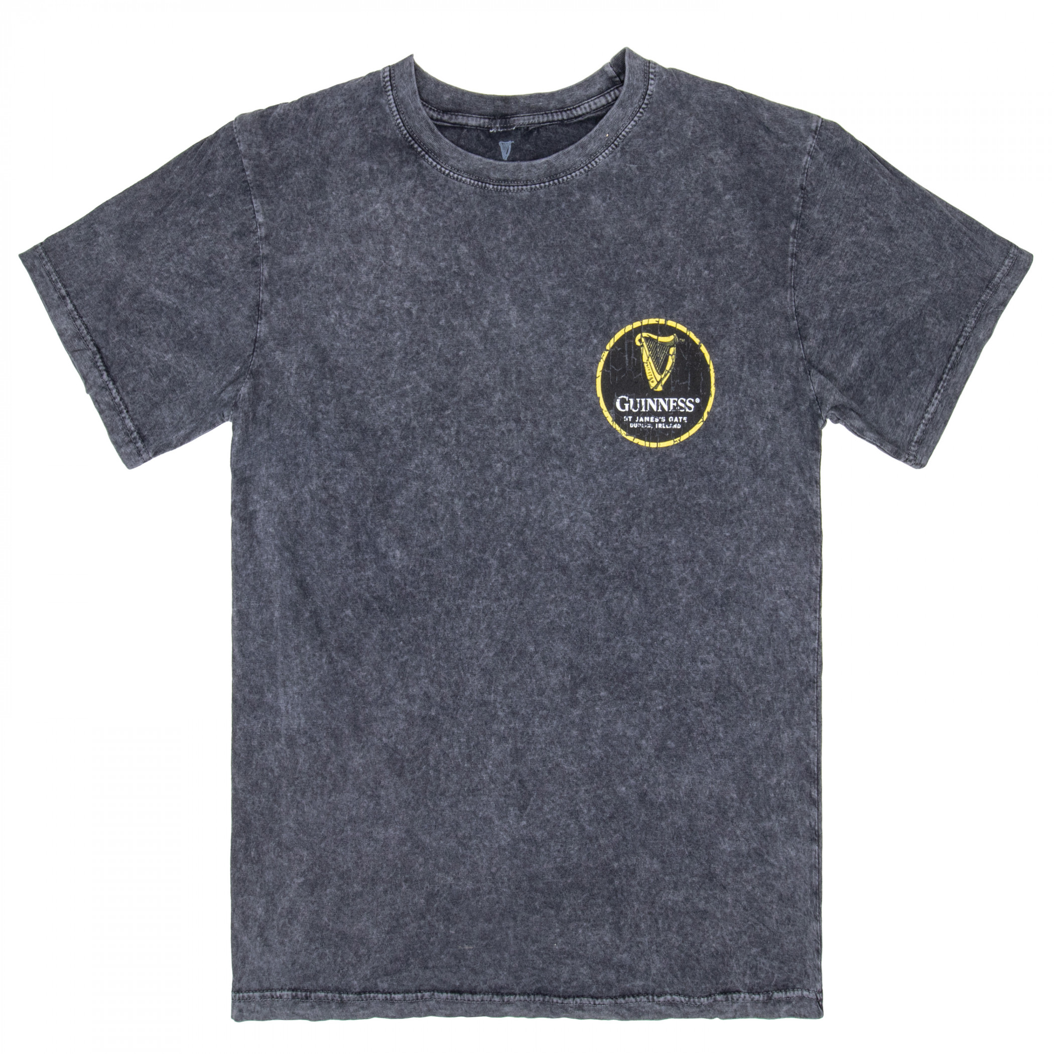 Guinness Extra Stout Marble Wash Label Front & Back Print T-Shirt