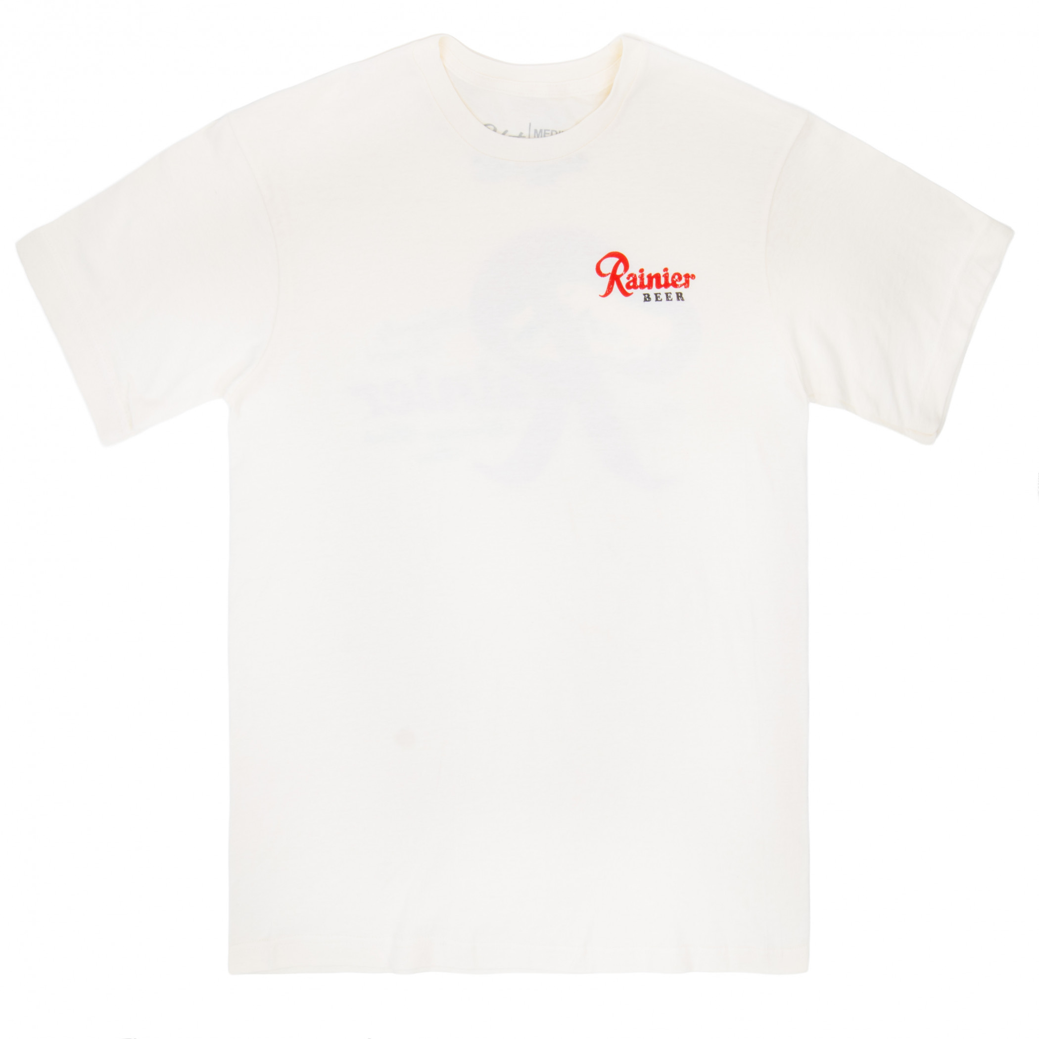 Rainier Mountain Fresh Beer Distressed Front and Back T-Shirt