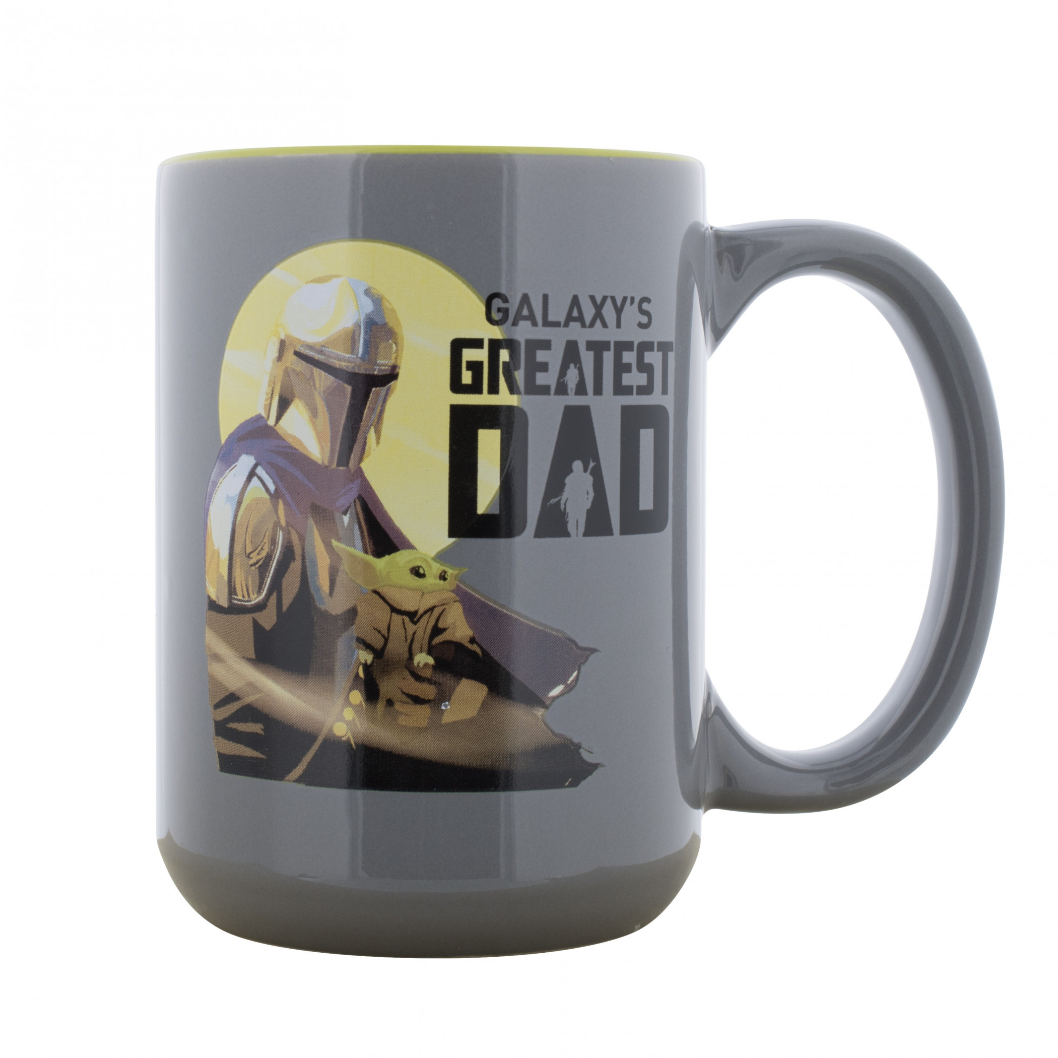 Star Wars The Mandalorian Galaxy's Greatest Dad 16oz Ceramic Mug, Grey
