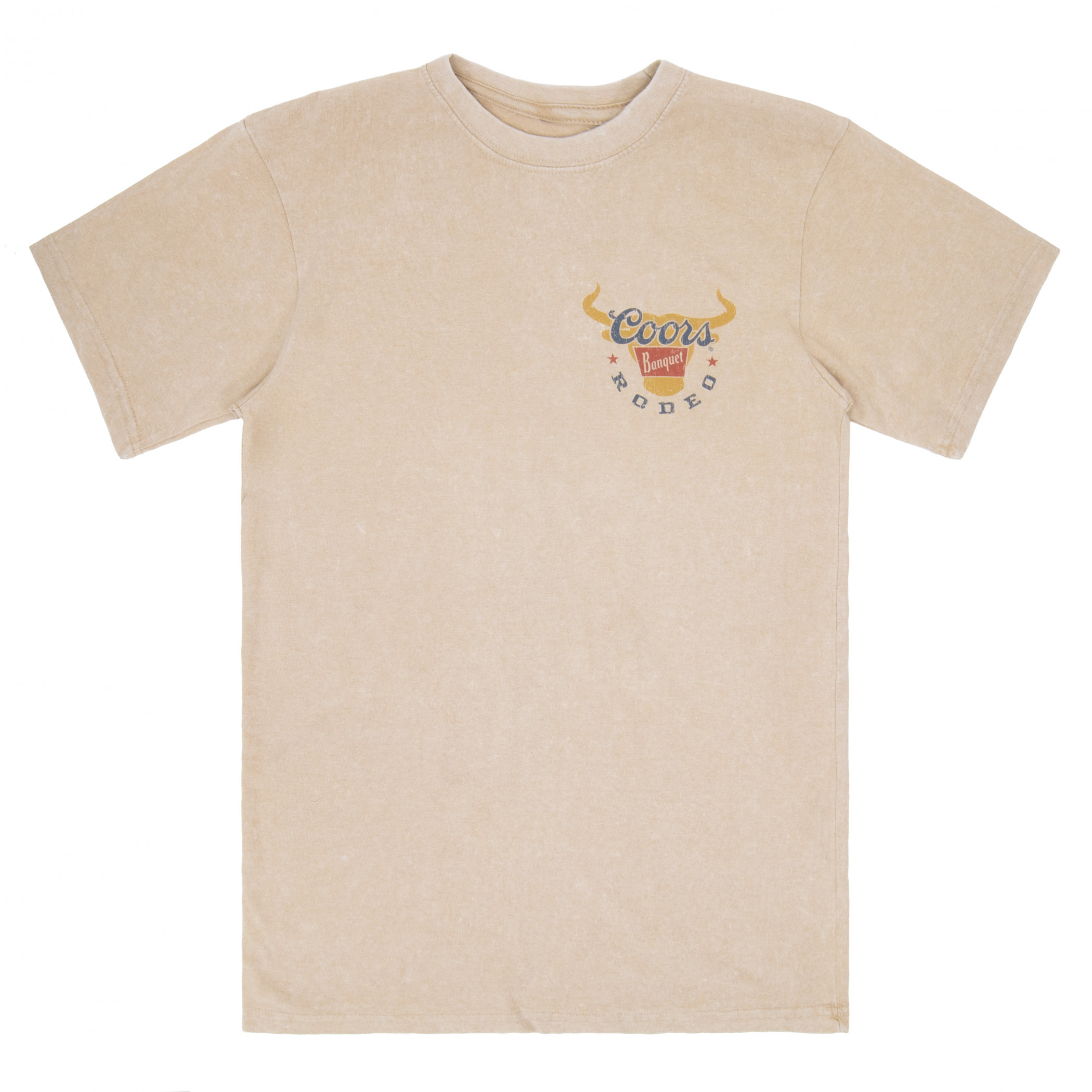 Coors Banquet Rodeo Logo Distressed Front and Back Tan T-Shirt - image 2