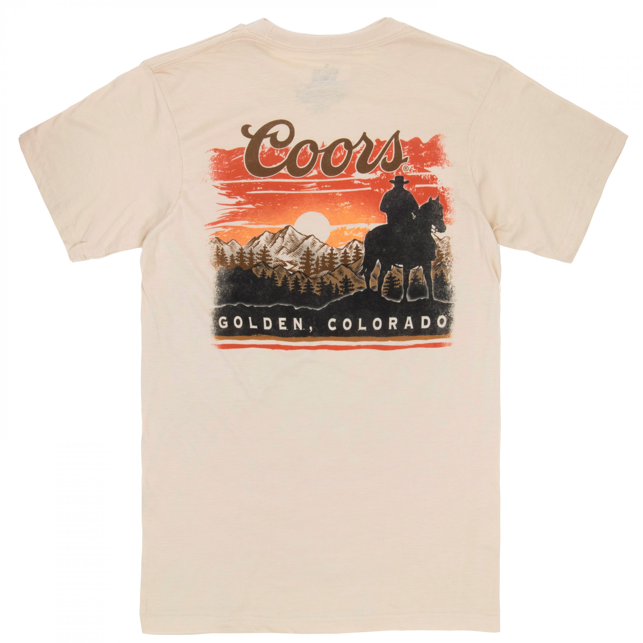 Coors Sunset in Golden Colorado Front and Back Print T-Shirt