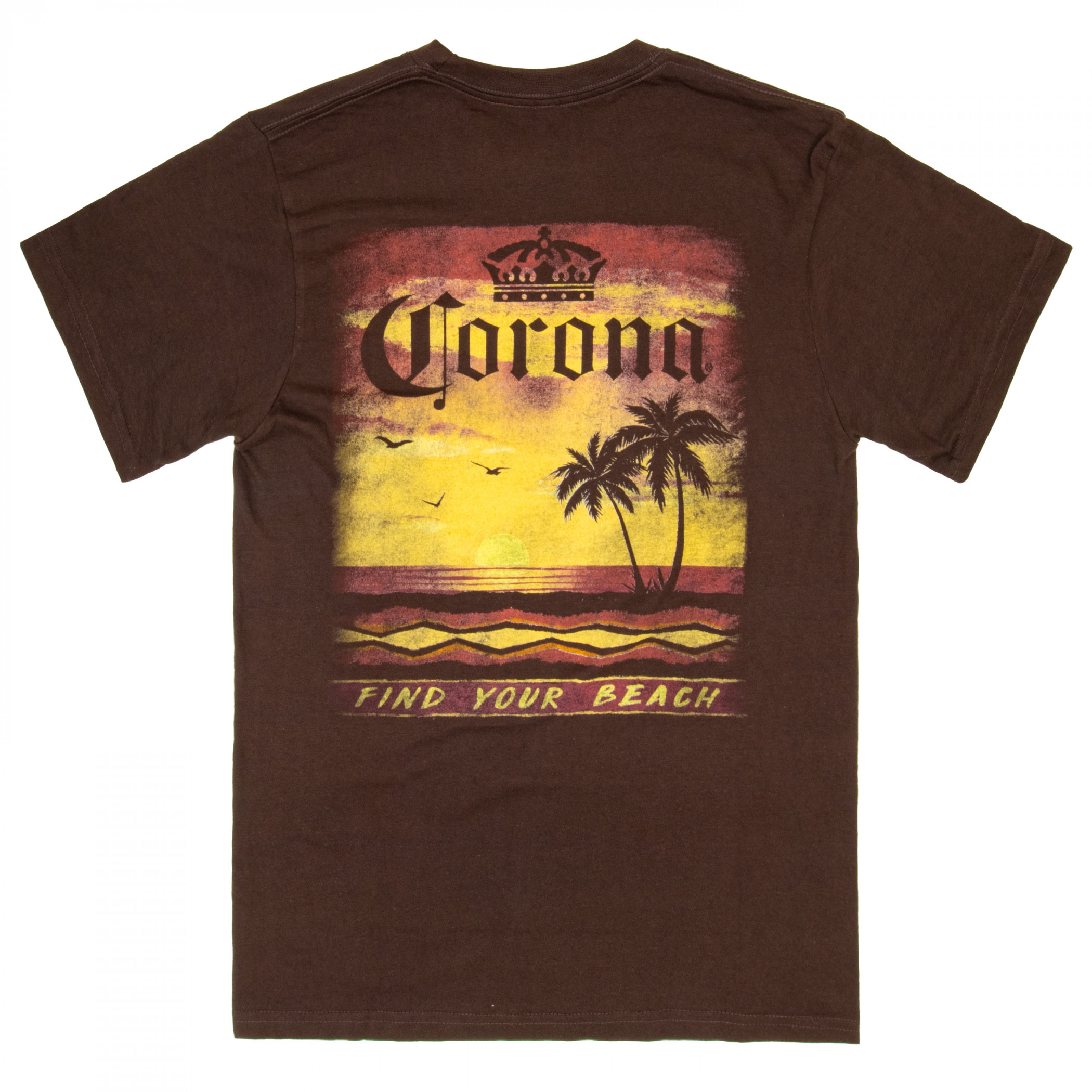 Corona Extra Sunset at The Beach Front and Back Print T-Shirt