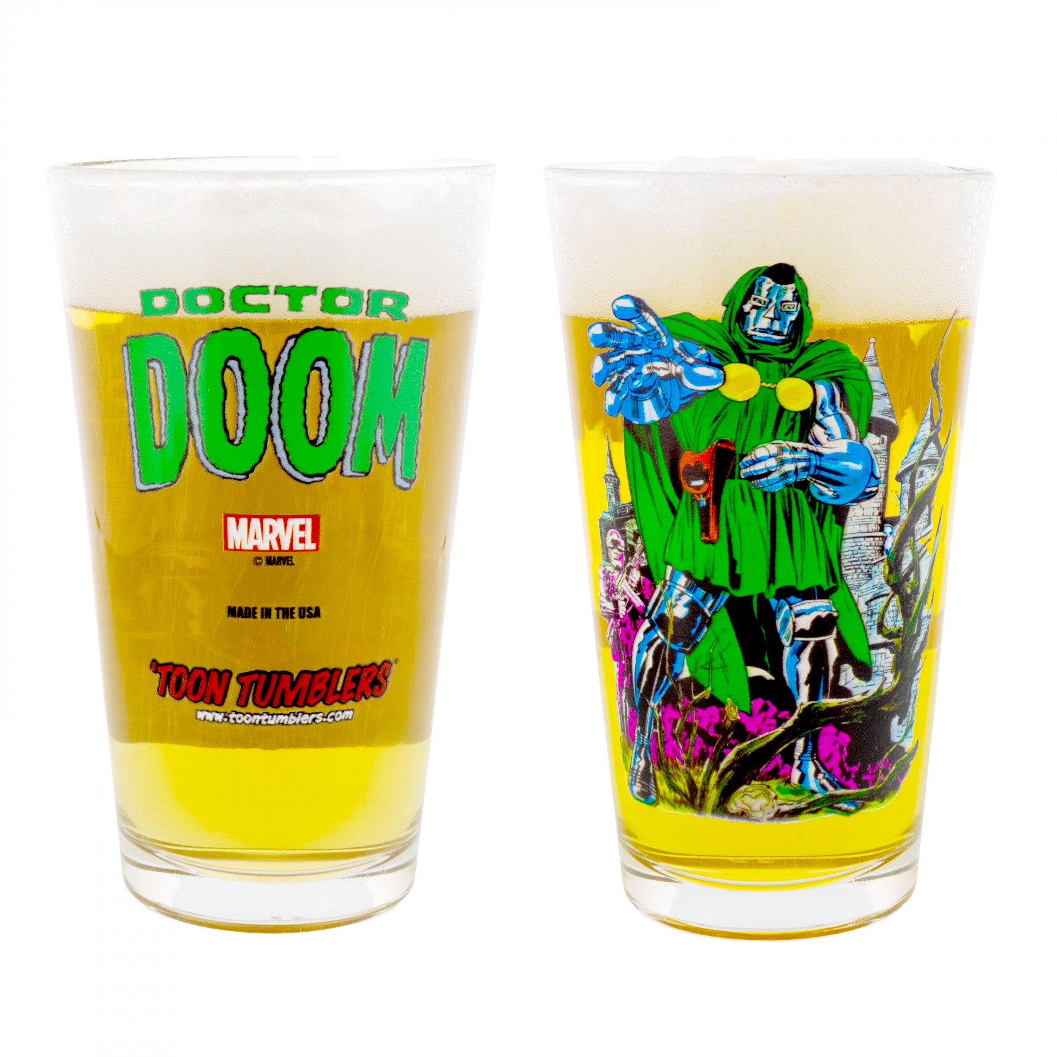 Dr. Doom Comic Art Pint Glass, Multi-Color