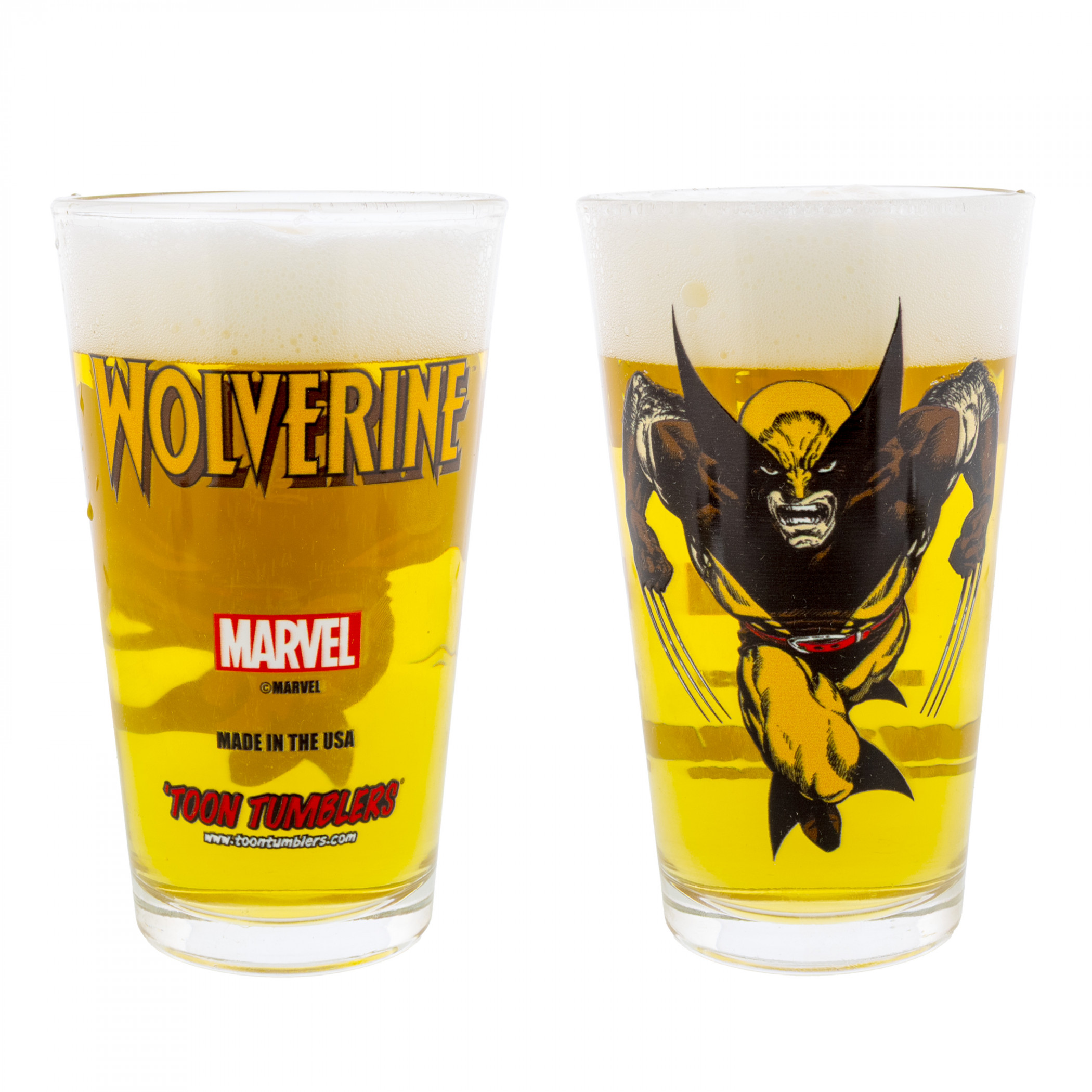 Wolverine Claws Out Pint Glass, Clear