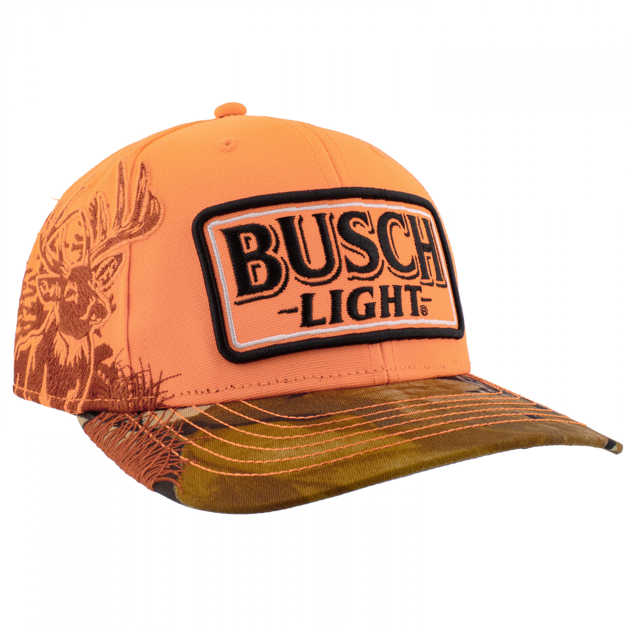 Busch Light Blaze Orange Buck Hunter Camo Brim Adjustable Hat