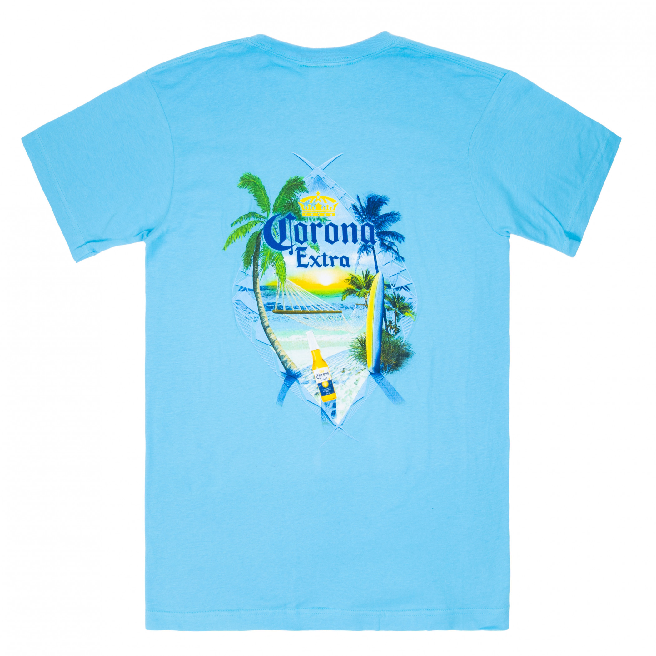 Corona Extra At The Beach Aqua Front and Back T-Shirt
