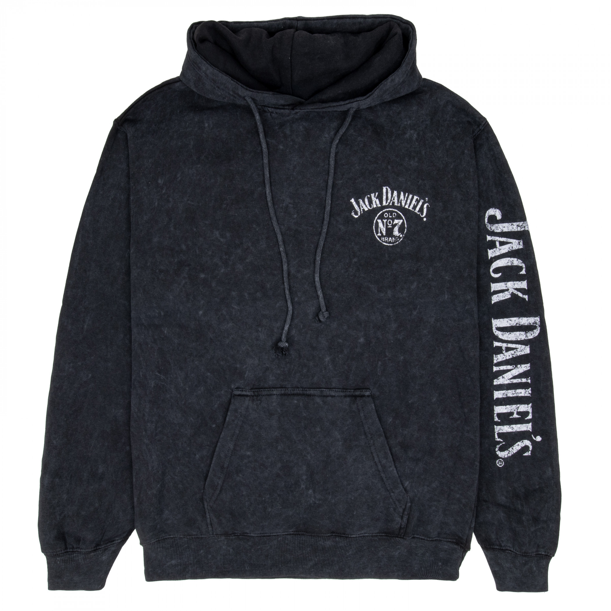 Jack Daniel's No. 7 Mineral Wash Front and Back Print Pull-Over Hoodie