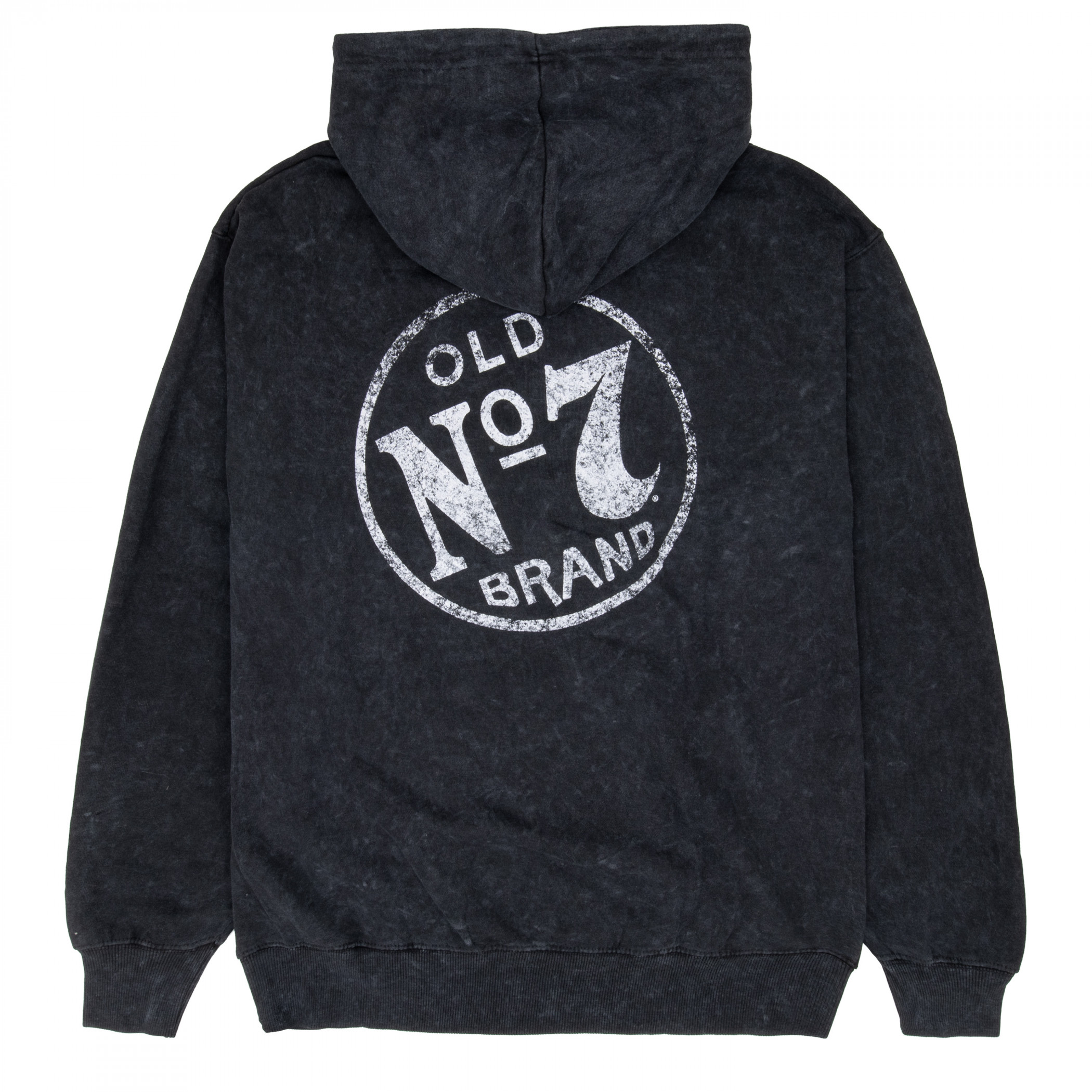 Jack Daniel's No. 7 Mineral Wash Front and Back Print Pull-Over Hoodie