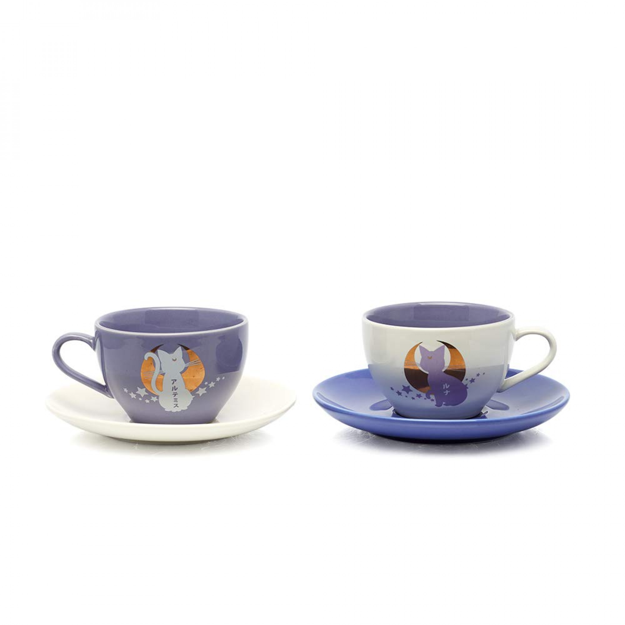 Sailor Moon Luna and Artemis 4-Piece Teacup Set, Pink