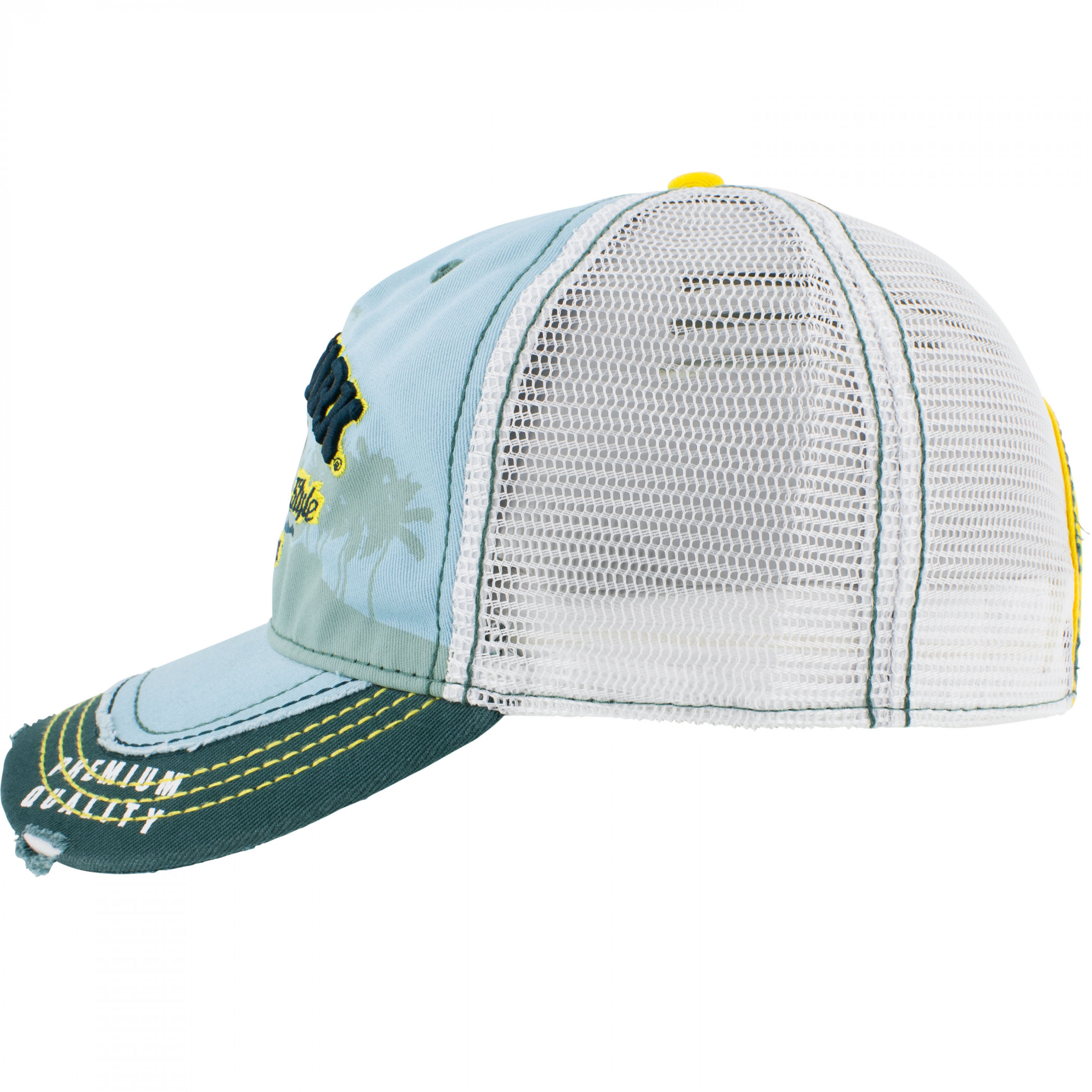 Landshark Heavy Stone Wash Mesh Trucker Hat - image 3