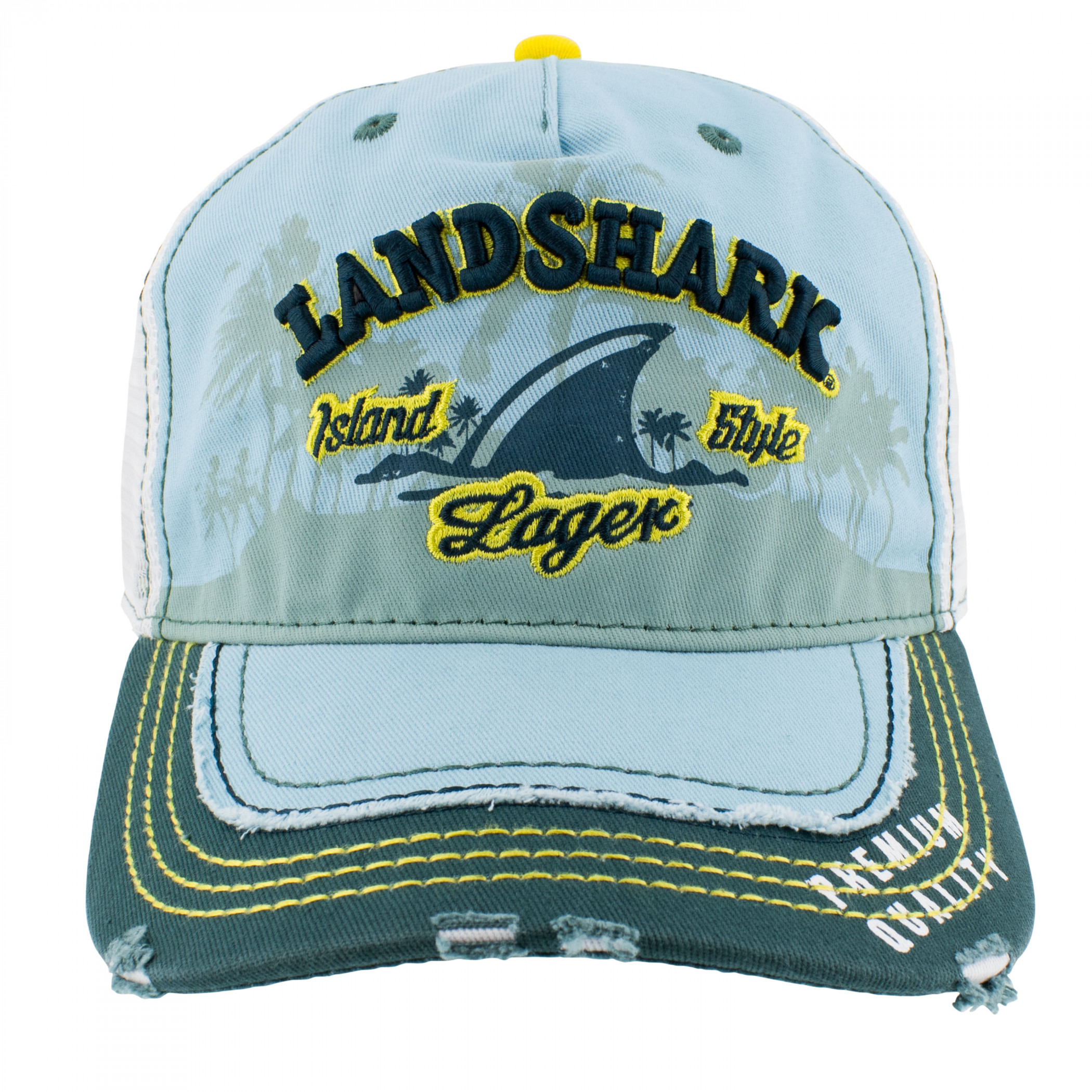 Landshark Heavy Stone Wash Mesh Trucker Hat - image 2