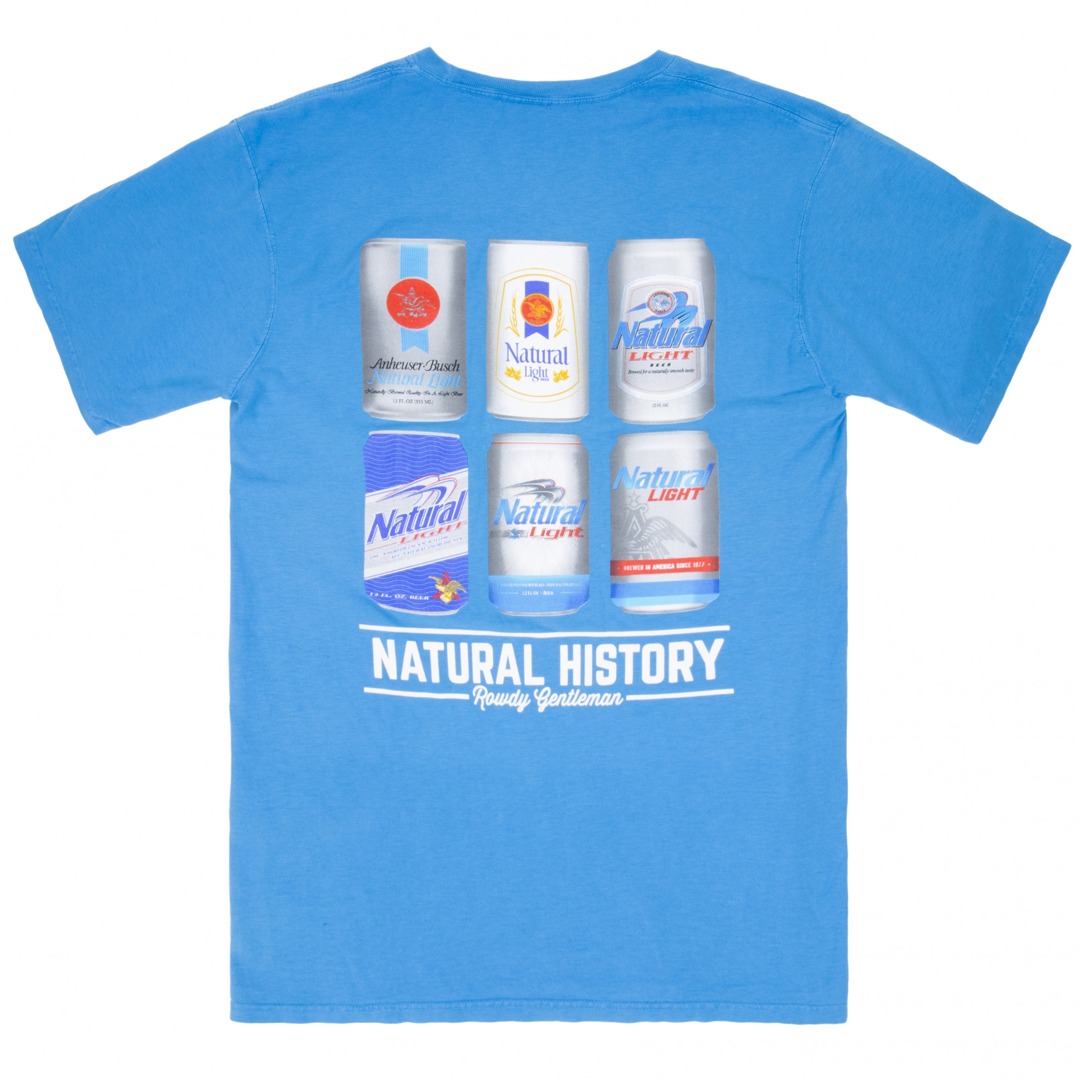 Natural Light Men's Blue Natural History Rowdy Gentleman T-Shirt