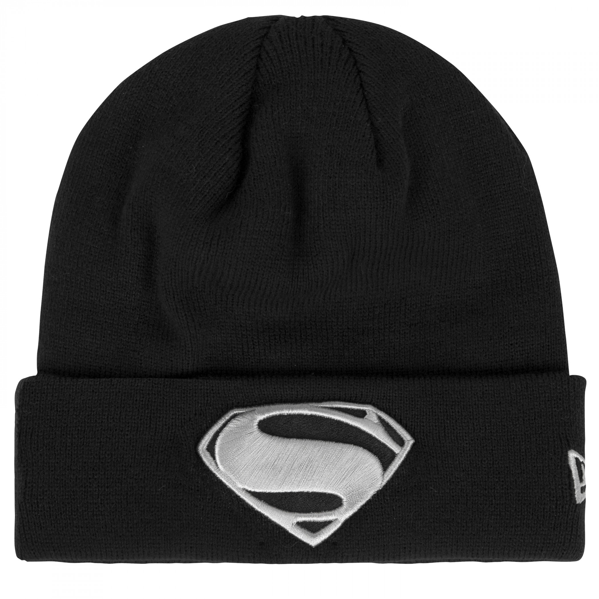 Superman Justice League Logo New Era Cuffed Knit Beanie, Black
