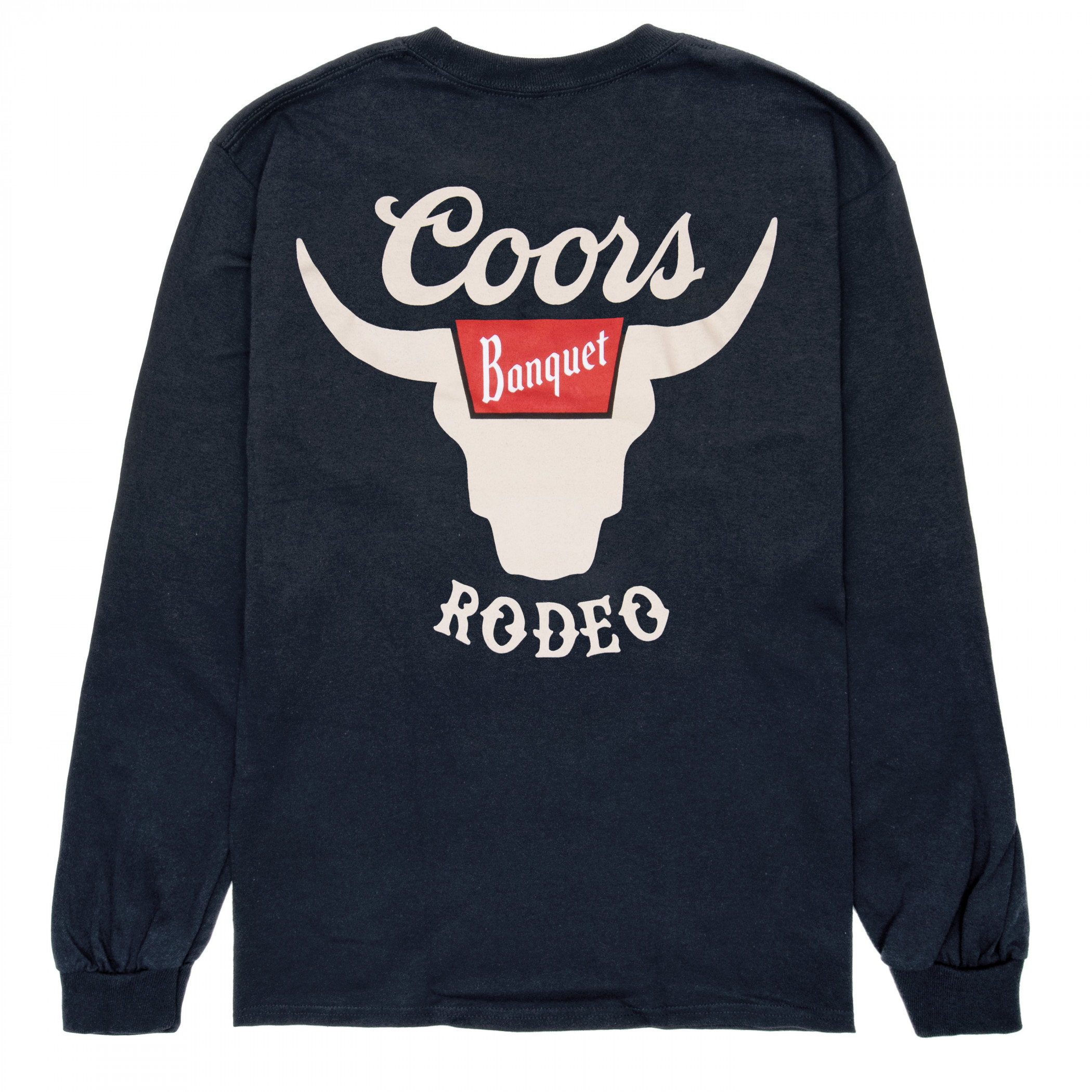Coors Banquet Rodeo Horns Logo Front and Back Print Long Sleeve Shirt