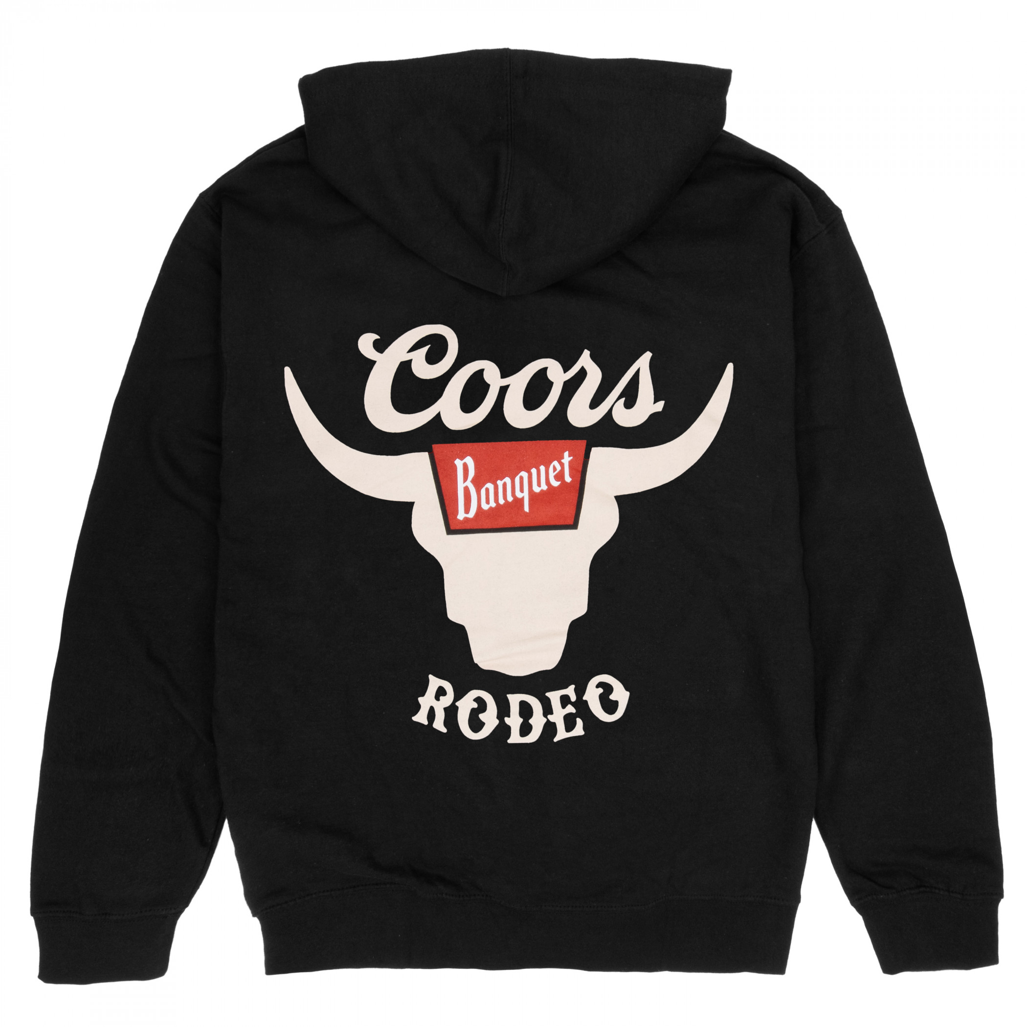 Coors Banquet Rodeo Horns Logo Front and Back Print Hoodie