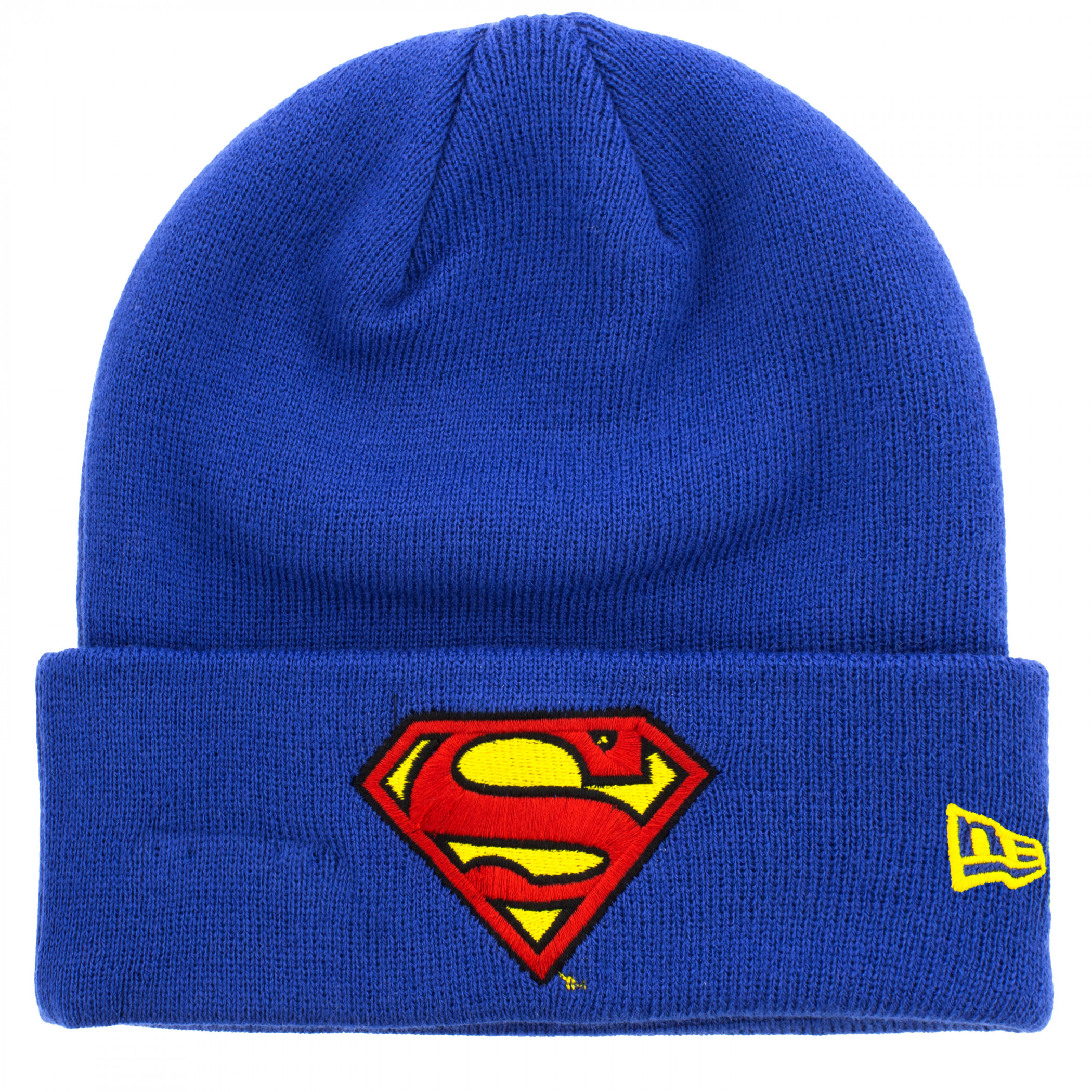 Superman Logo Royal Blue New Era Cuffed Beanie, Blue