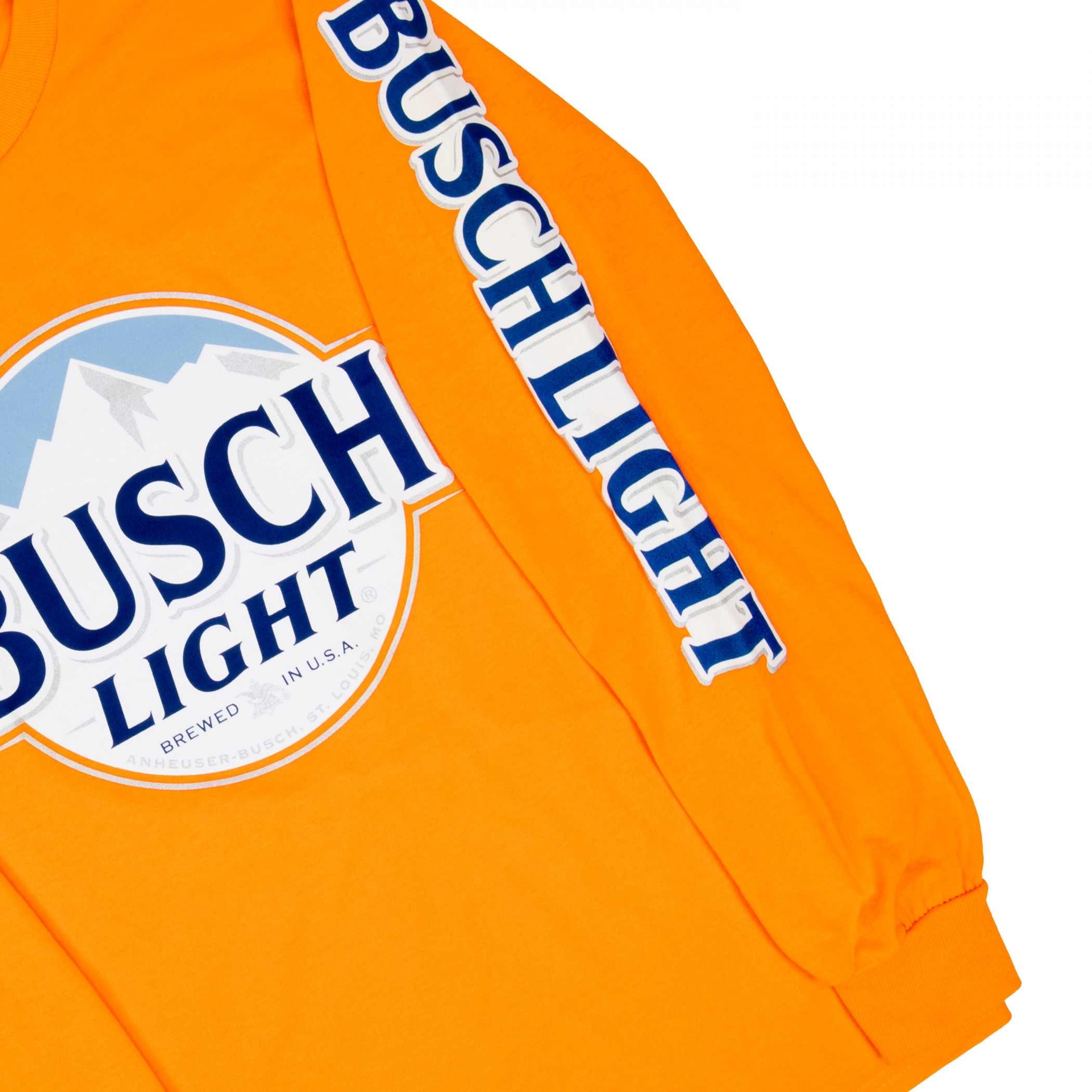 Busch Light Logo Hunter Orange Long Sleeve Shirt